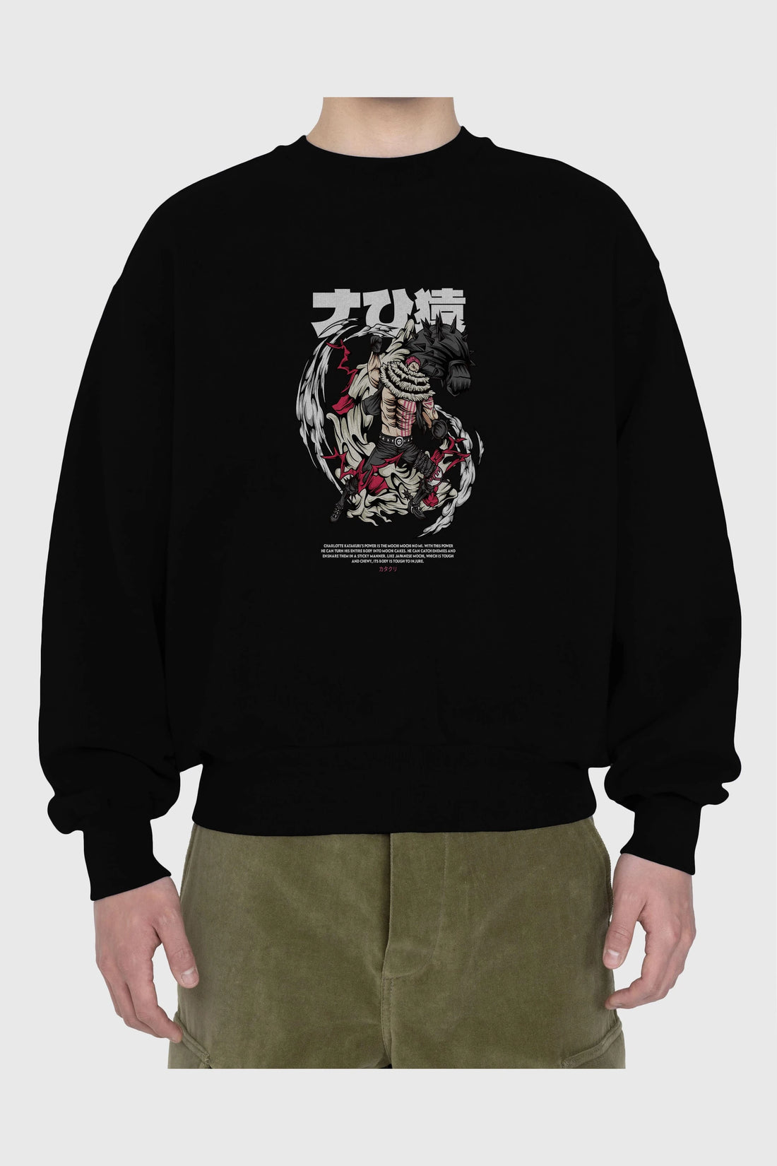 Katakuri Anime Ön Baskılı Oversize Sweatshirt Erkek Kadın Unisex