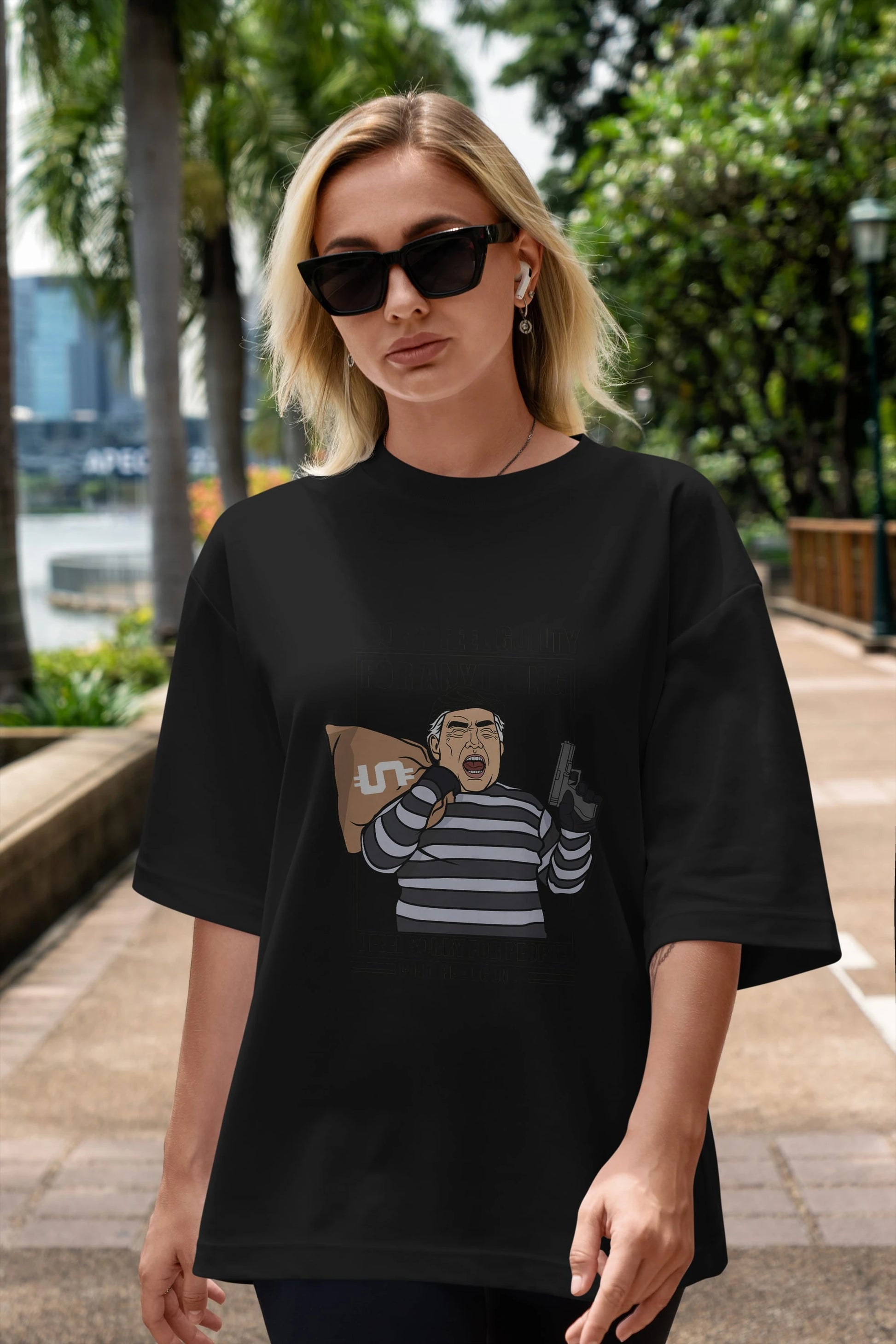 Criminal Trump Ön Baskılı Oversize t-shirt Erkek Kadın Unisex %100 Pamuk tişort