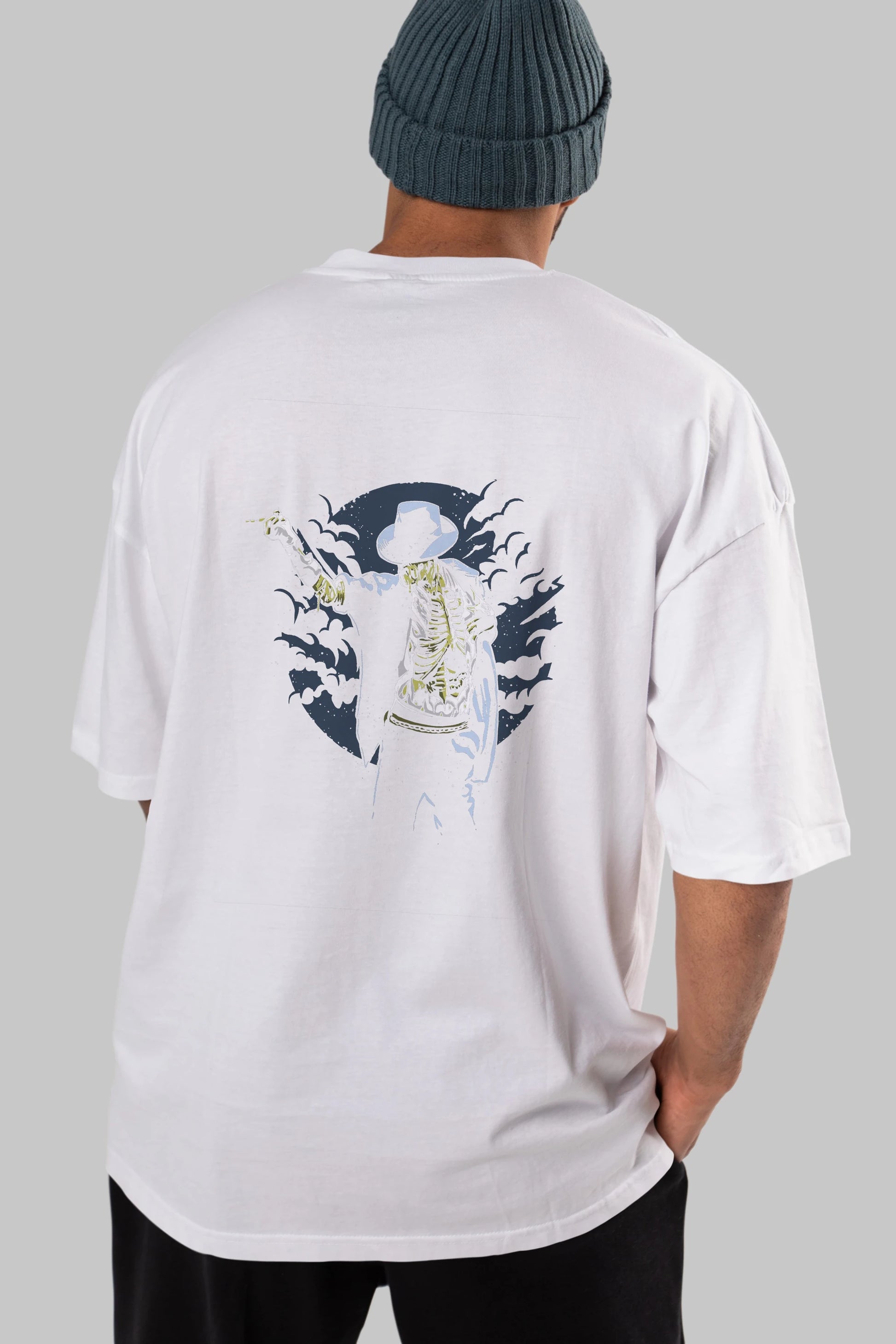 Zombie Pop Arka Baskılı Oversize t-shirt Erkek Kadın Unisex %100 Pamuk