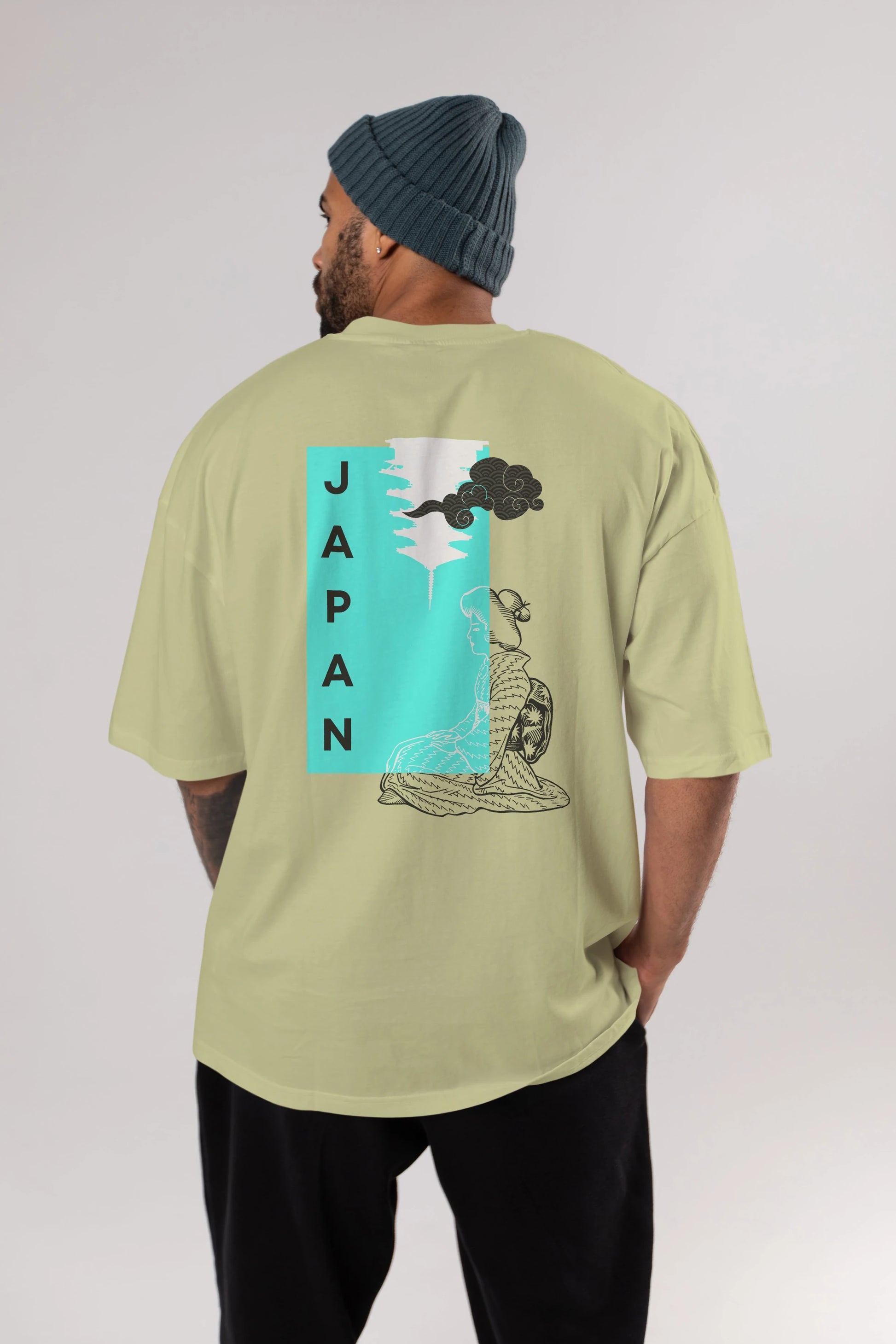 Japan Yazılı Streetwear Arka Baskılı Oversize t-shirt Erkek Kadın Unisex