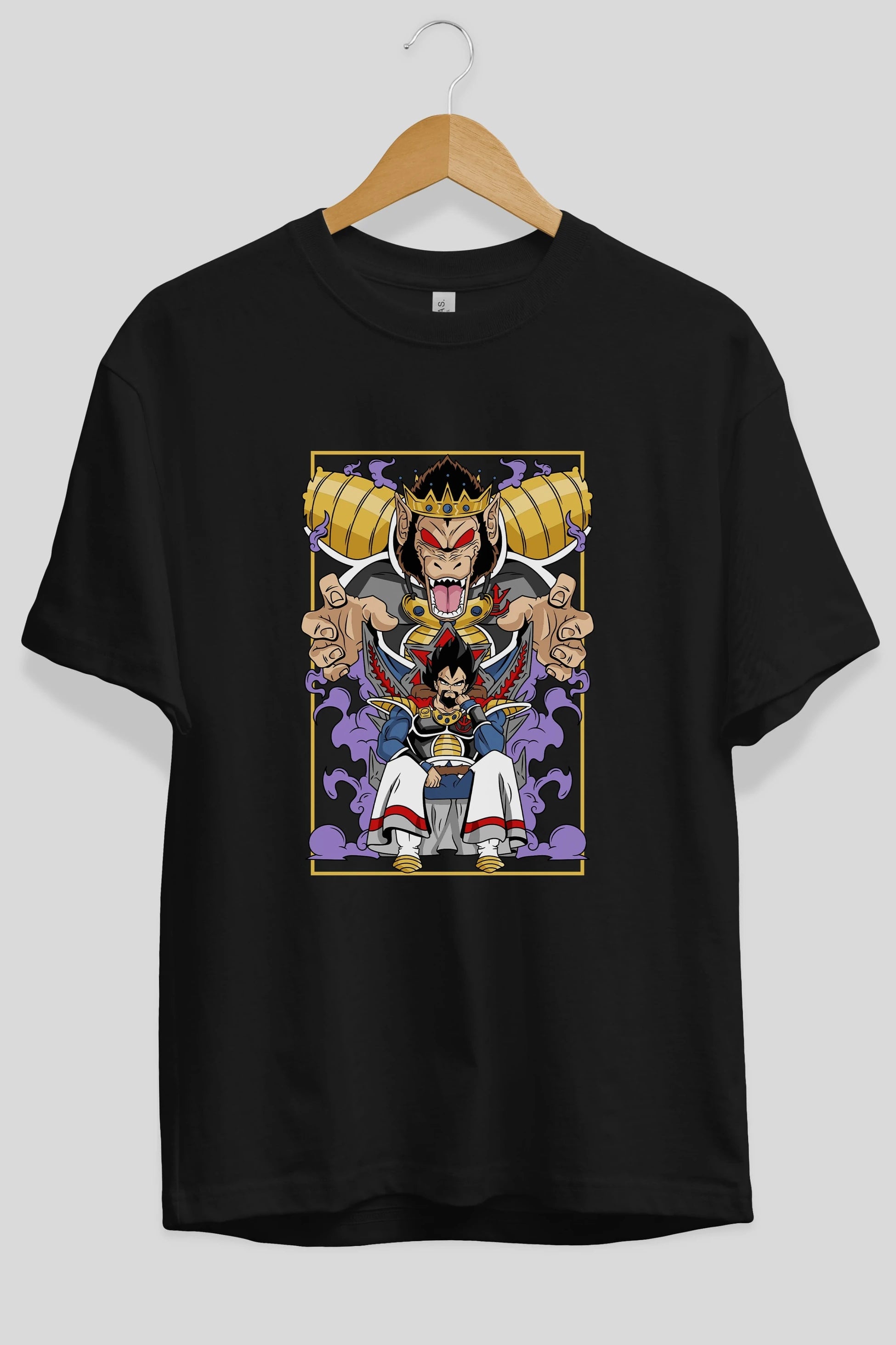 DragonBall ReyVegeta Anime Ön Baskılı Oversize t-shirt %100 pamuk Erkek Kadın Unisex