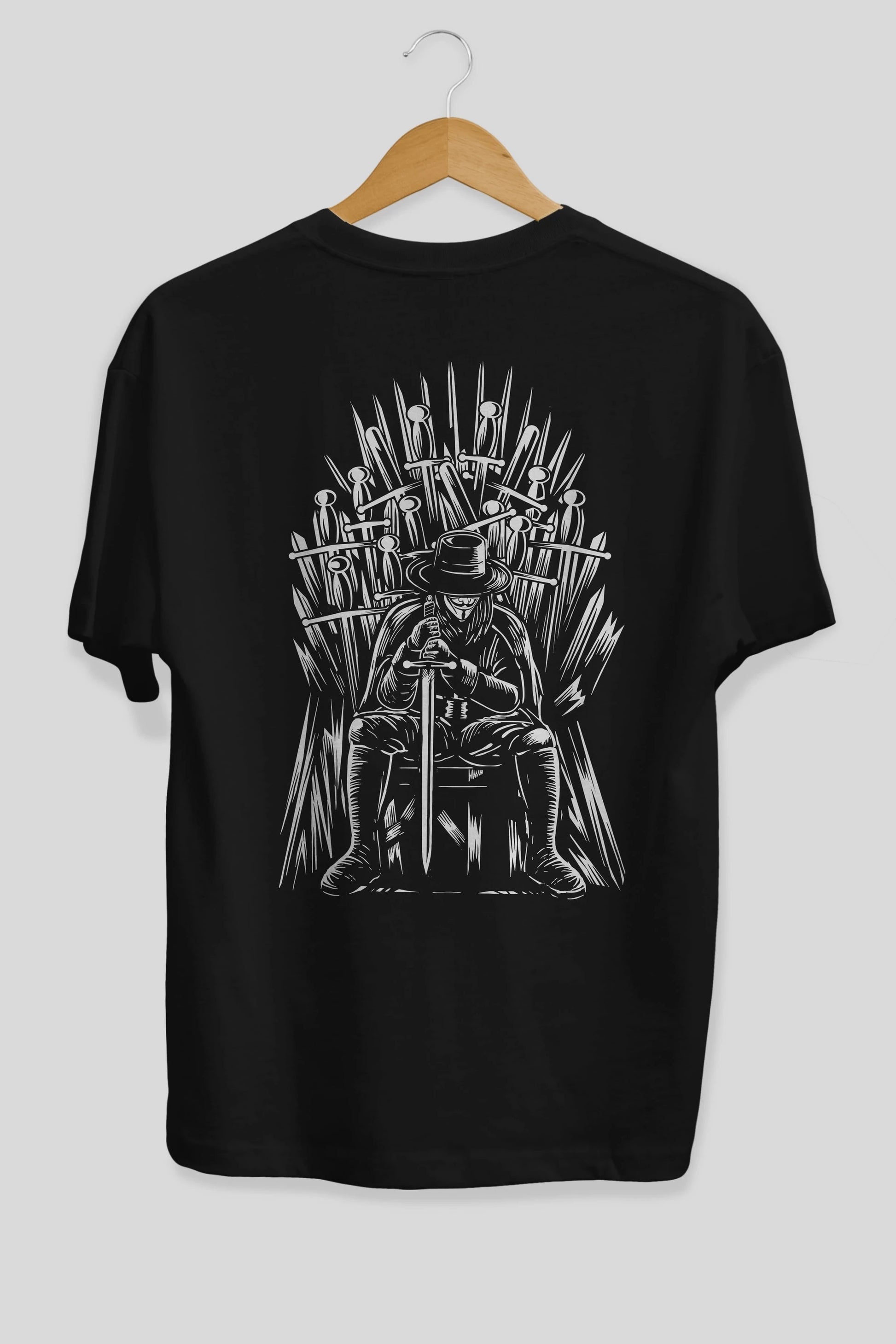 The Thrones Of Vendetta Arka Baskılı Oversize t-shirt Erkek Kadın Unisex %100 Pamuk