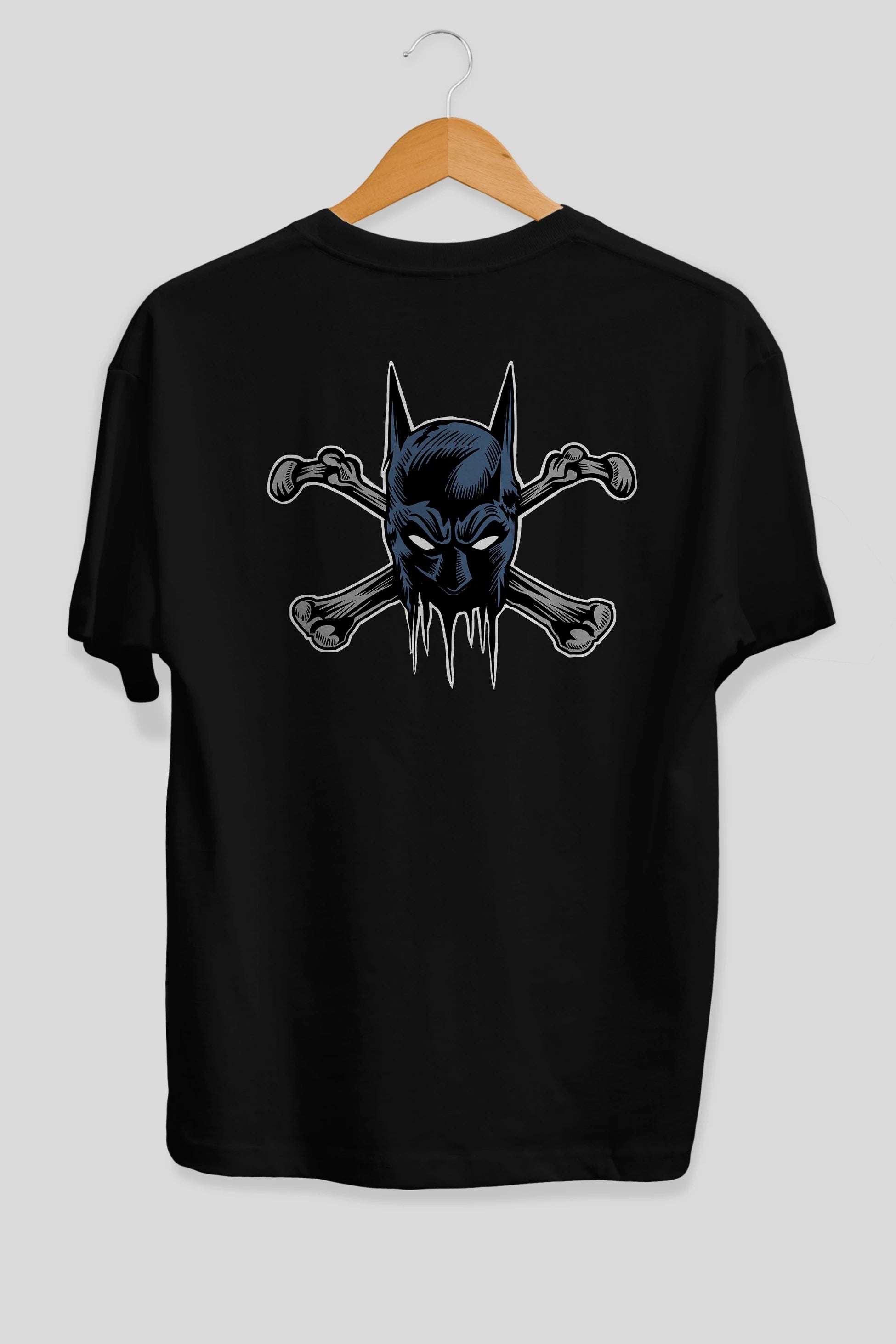 Batbones Arka Baskılı Oversize t-shirt Erkek Kadın Unisex %100 Pamuk