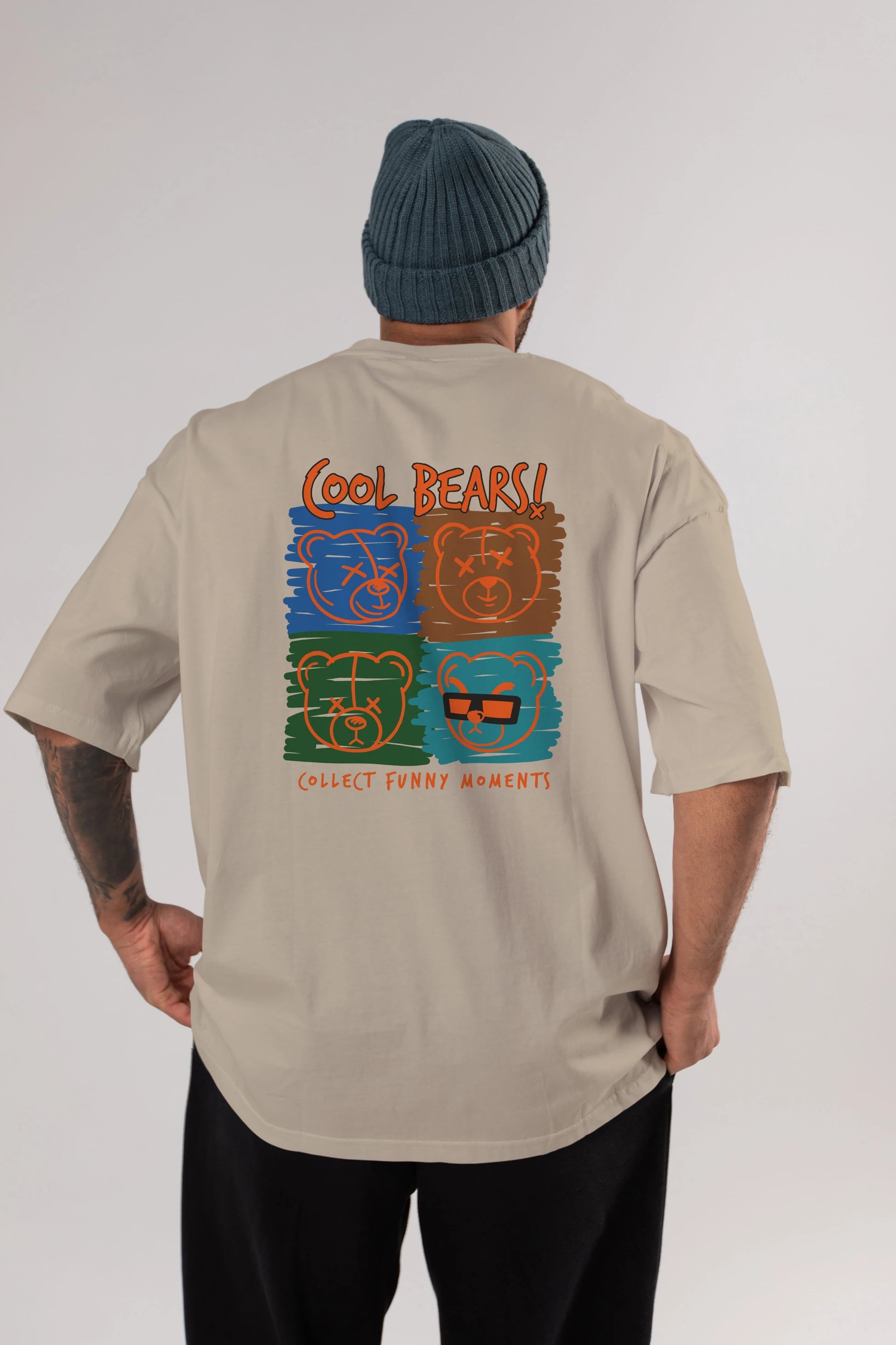 Cool Bears Arka Baskılı Oversize t-shirt Erkek Kadın Unisex