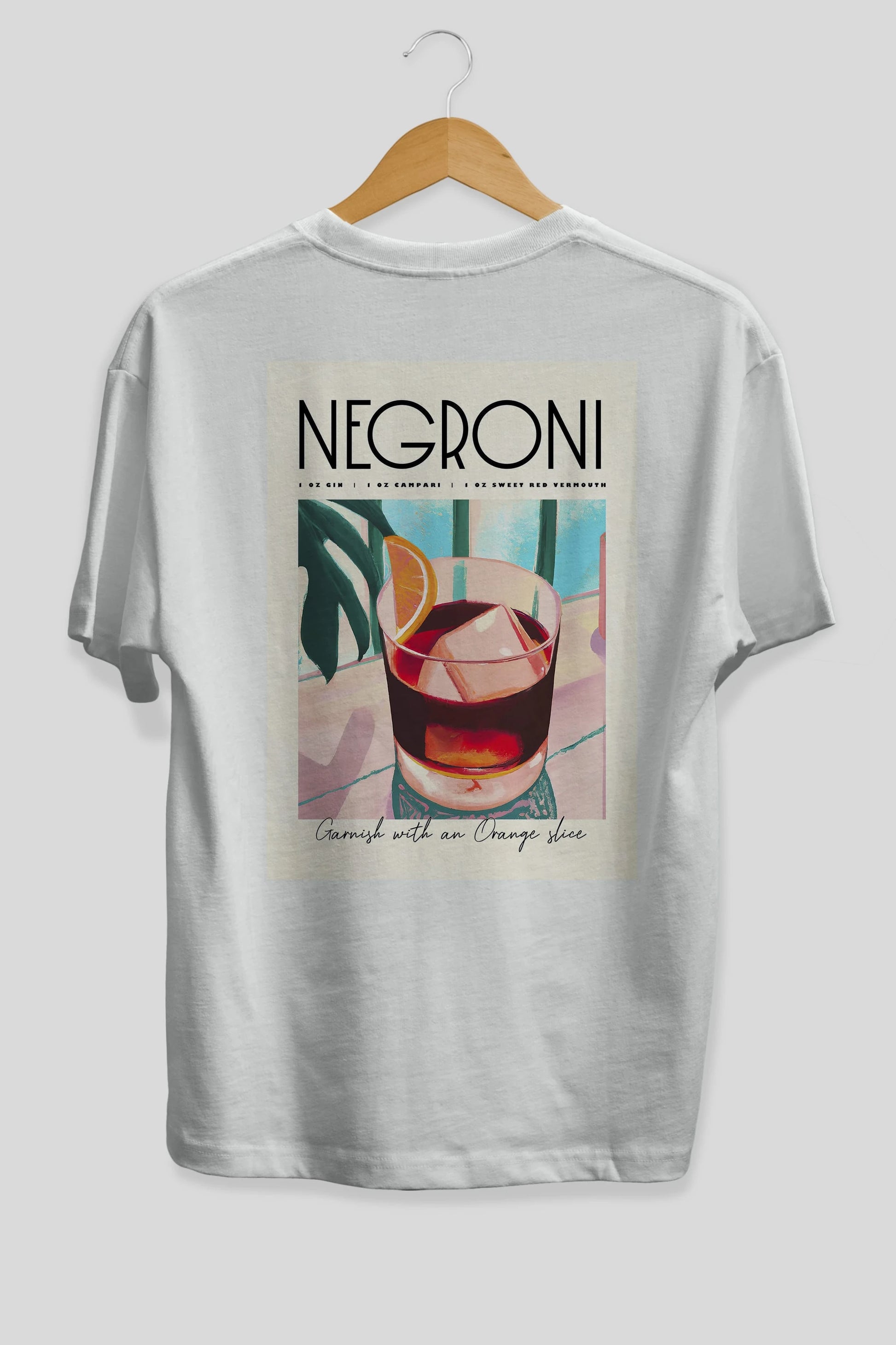 Negroni 4 Arka Baskılı Oversize t-shirt Erkek Kadın Unisex %100 Pamuk Bisiklet Yaka tişort