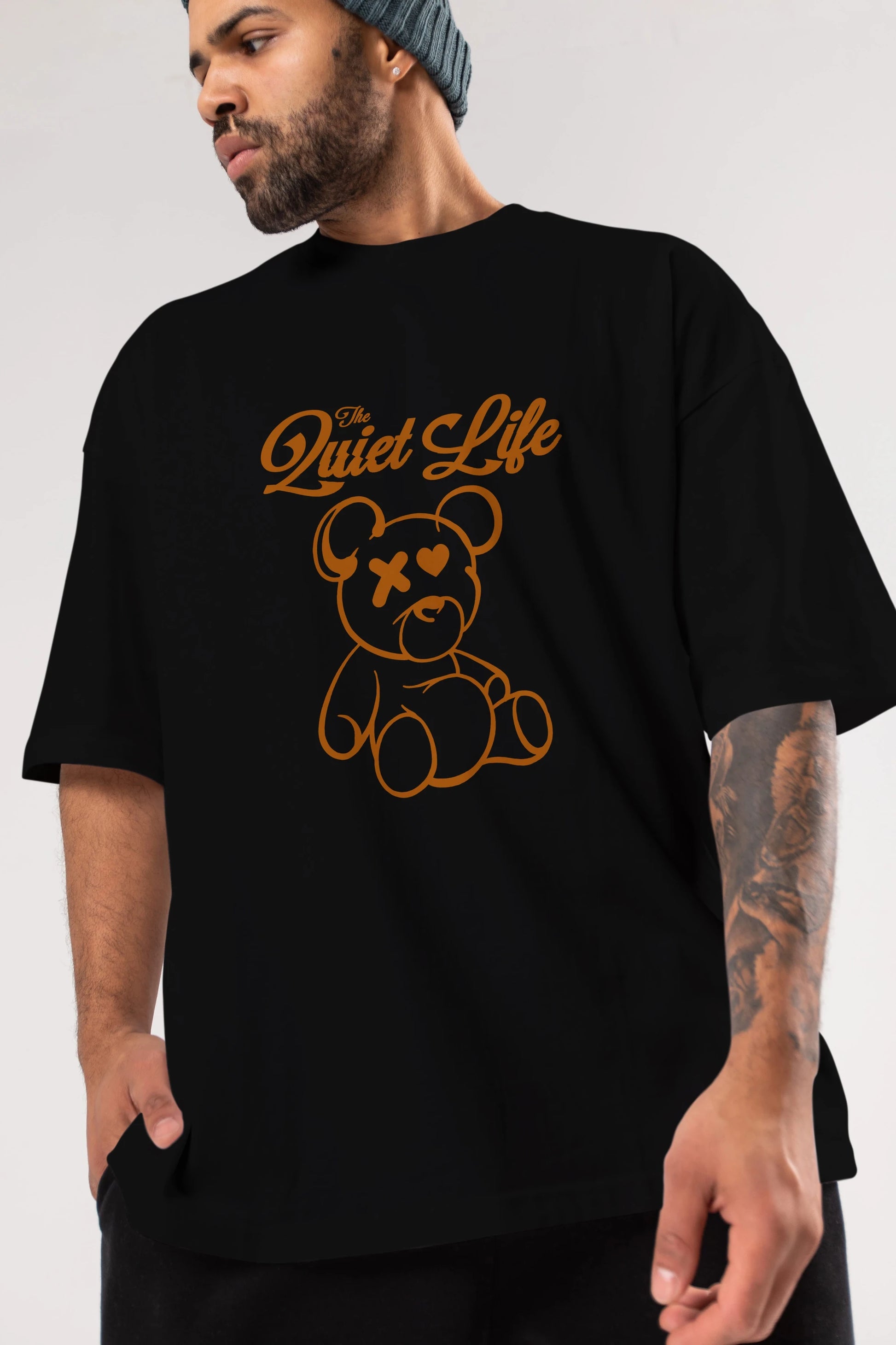 The Life Bear Ön Baskılı Oversize t-shirt Erkek Kadın Unisex