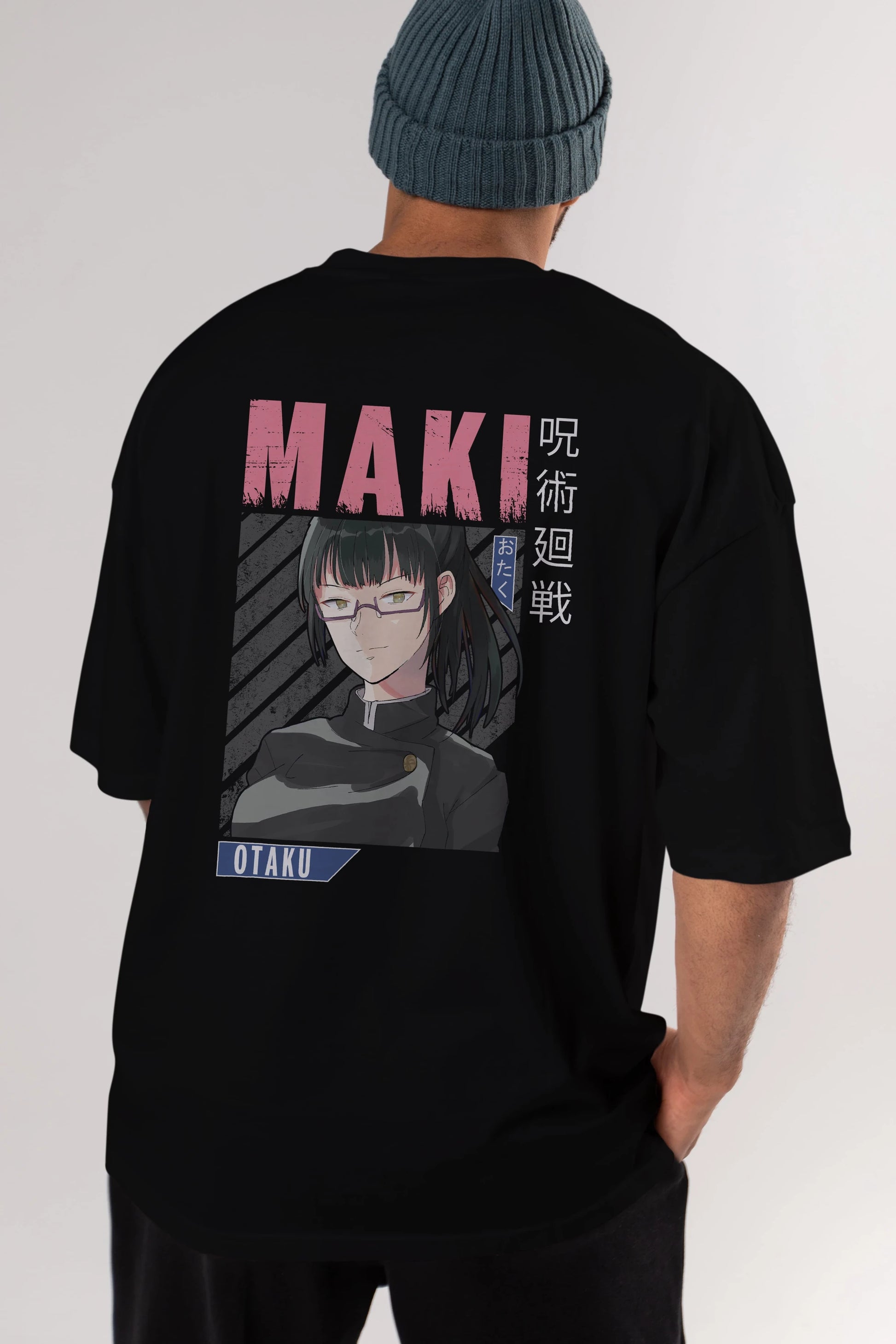 Maki Zenin CHAINSAWMAN 1 Anime Arka Baskılı Oversize t-shirt Erkek Kadın Unisex
