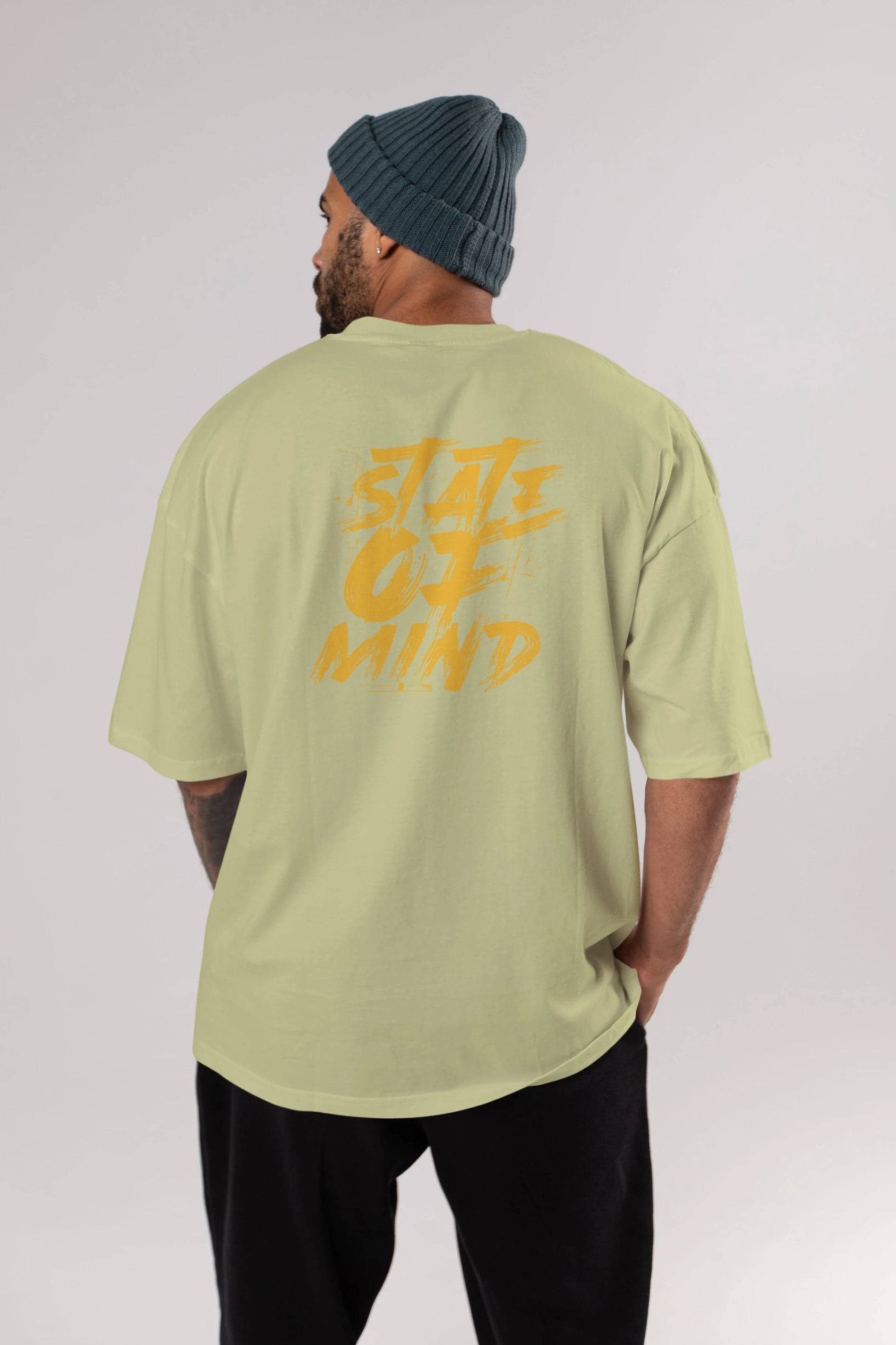 State on Mind Arka Baskılı Oversize t-shirt Erkek Kadın Unisex