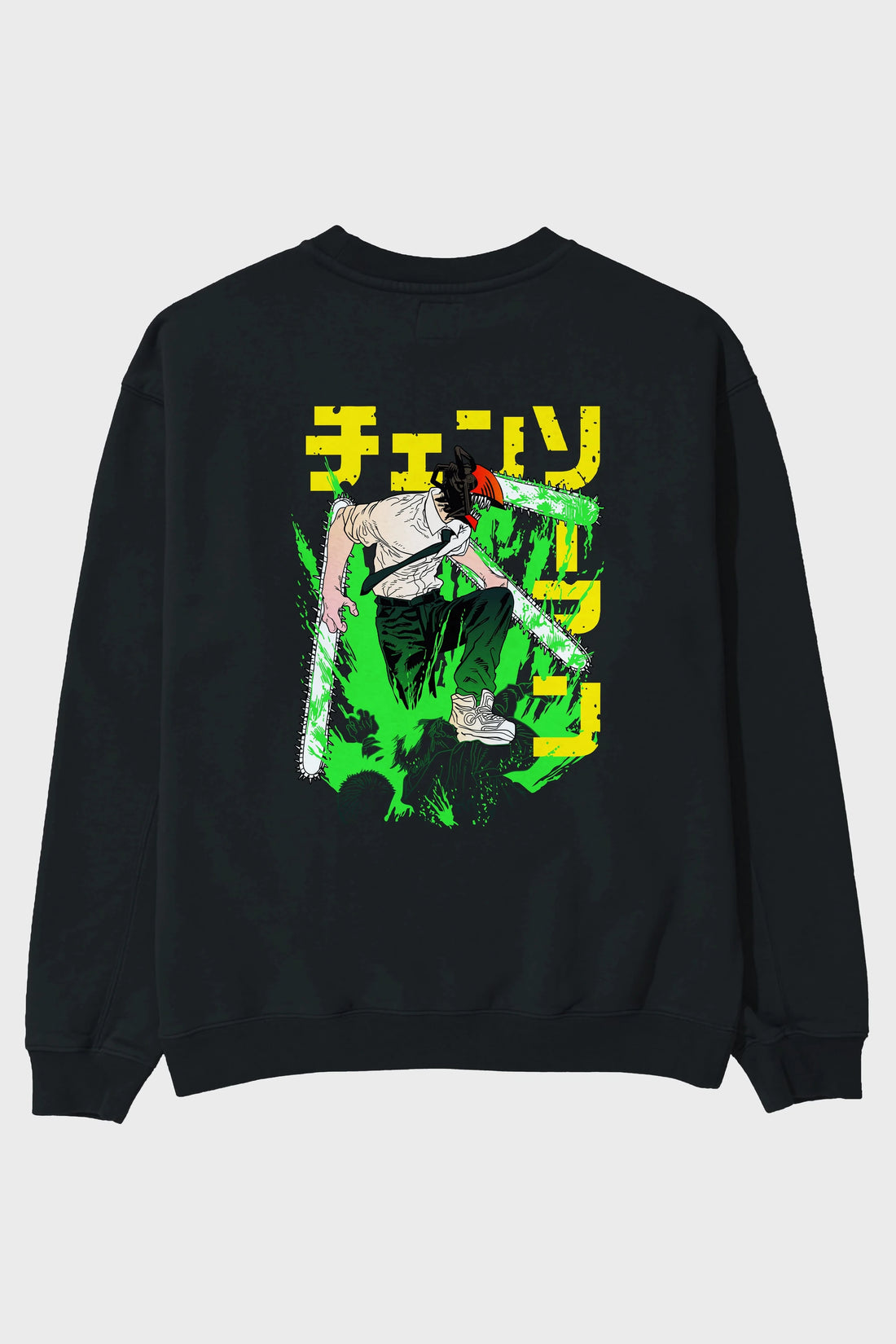 CHAINSAWMAN DENJI Anime Arka Baskılı Oversize Sweatshirt Erkek Kadın Unisex