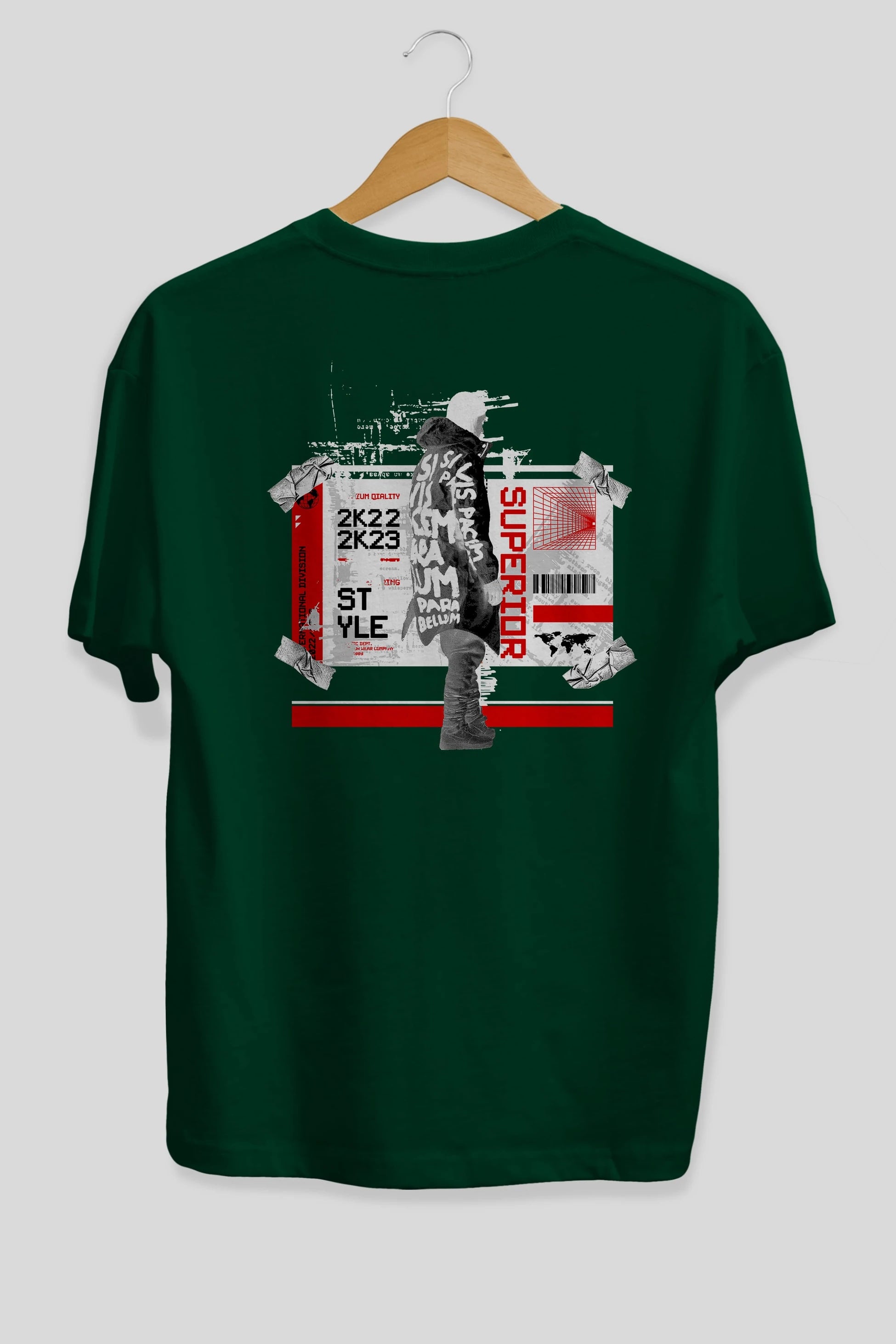 Superior Arka Baskılı Oversize t-shirt Erkek Kadın Unisex