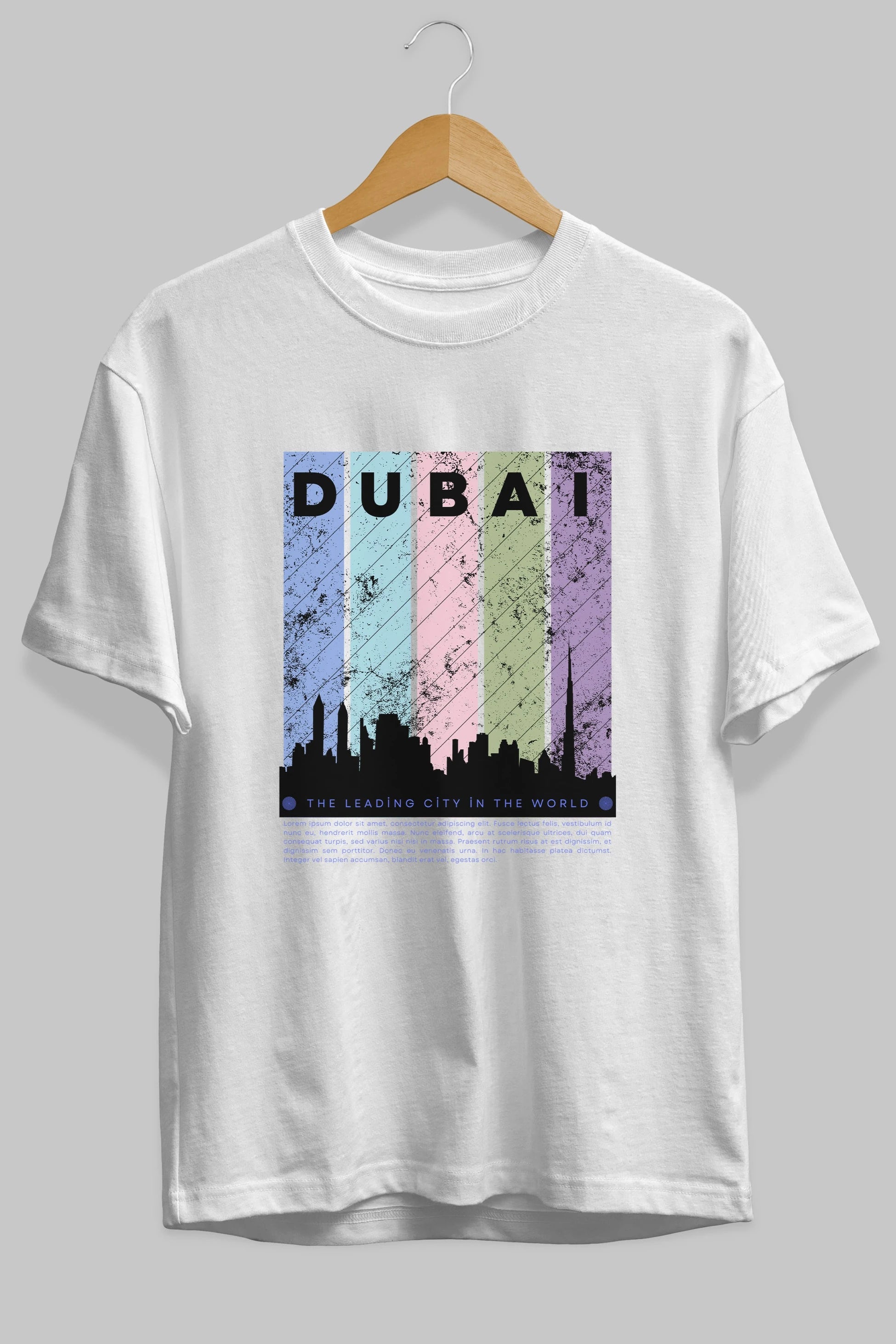 Dubai Yazılı Ön Baskılı Oversize t-shirt Erkek Kadın Unisex