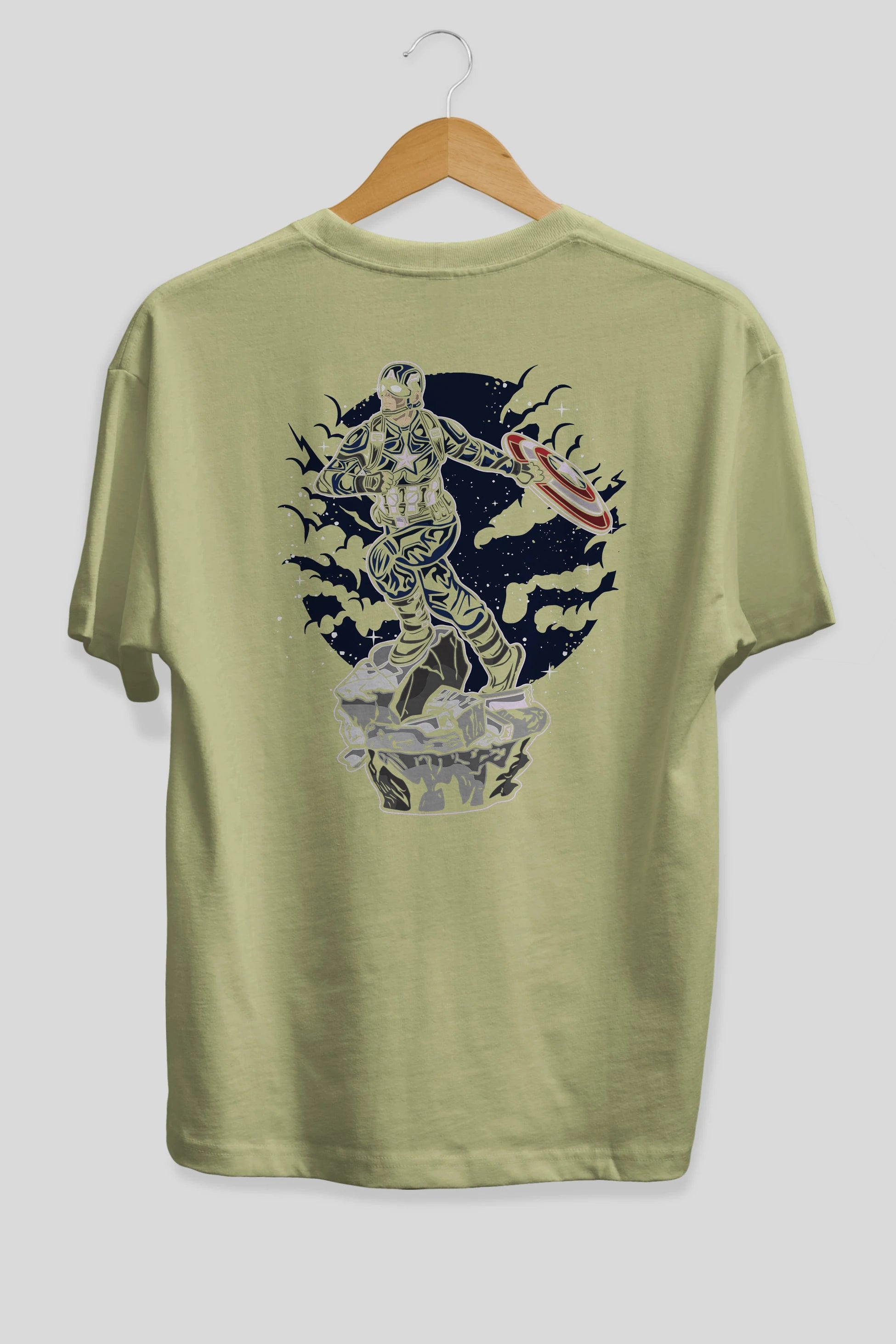 CAPTAIN AMERICA Arka Baskılı Oversize t-shirt Erkek Kadın Unisex %100 Pamuk