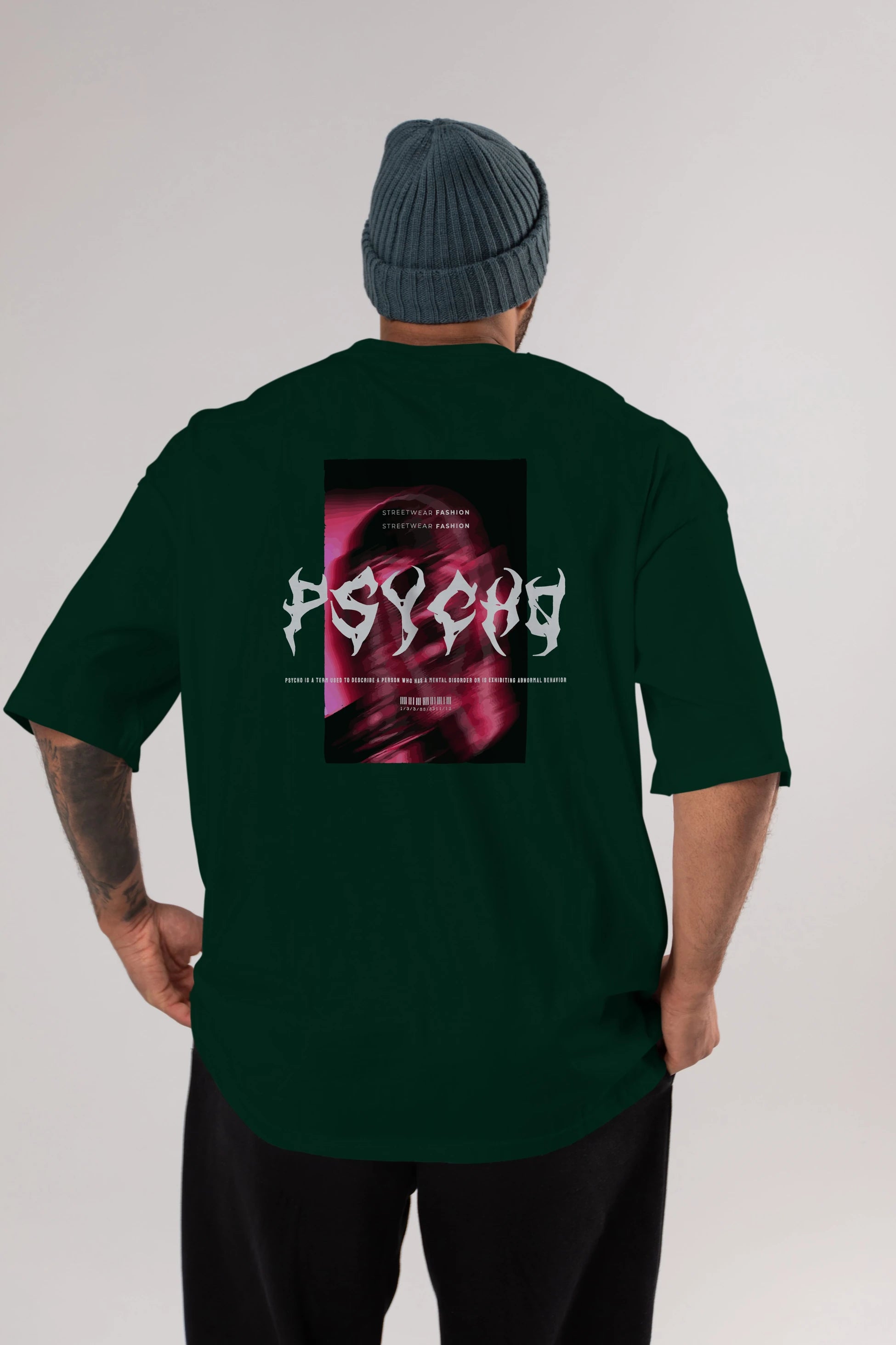 Psycho Streetwear Arka Baskılı Oversize t-shirt Erkek Kadın Unisex