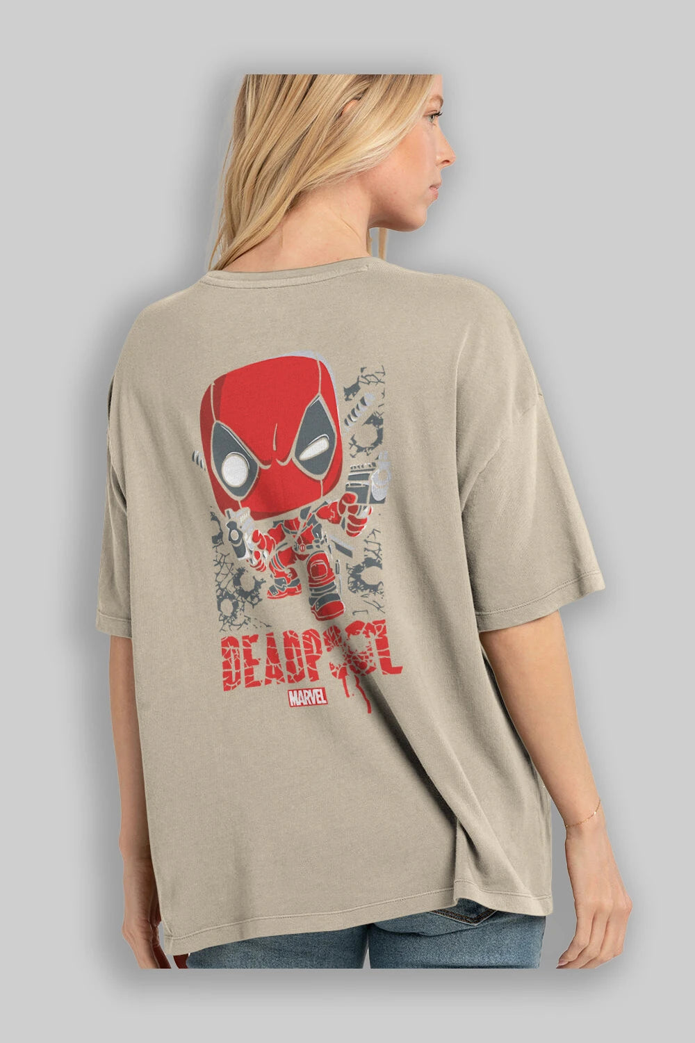 Deadpool (8) Arka Baskılı Oversize t-shirt Erkek Kadın Unisex %100 Pamuk Bisiklet Yaka tişort
