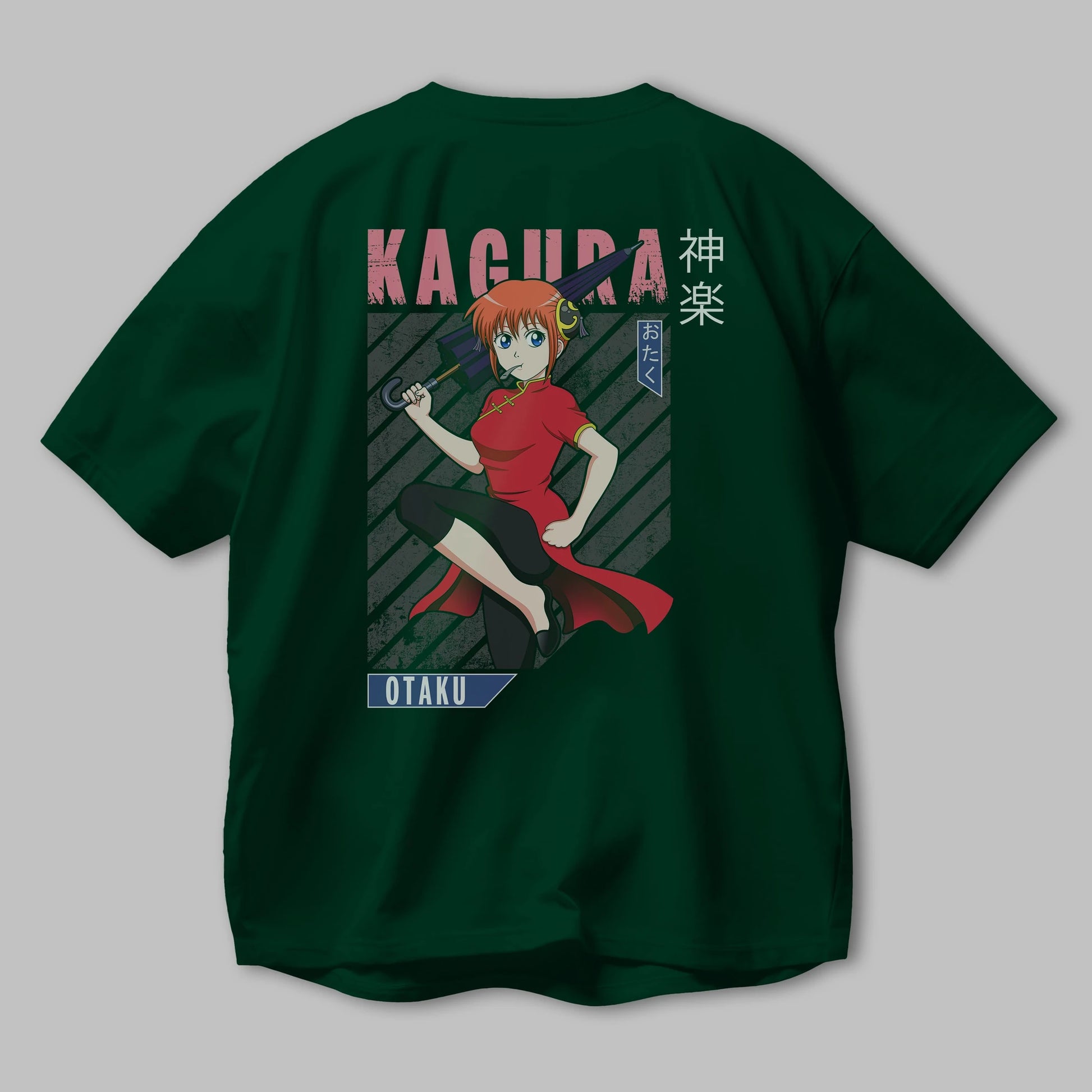 Kagura GINTAMA 1 Anime Arka Baskılı Oversize t-shirt Erkek Kadın Unisex