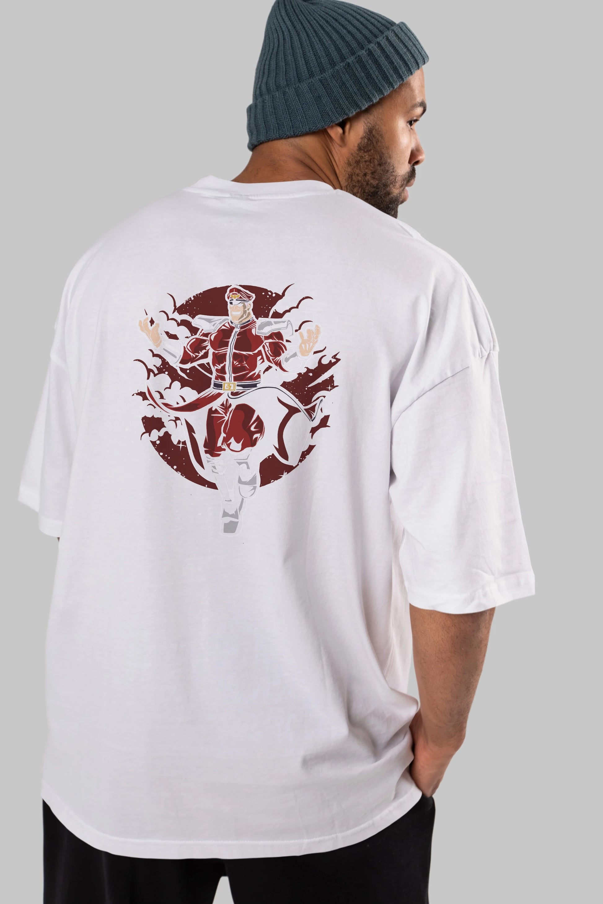 M BISON Arka Baskılı Oversize t-shirt Erkek Kadın Unisex %100 Pamuk