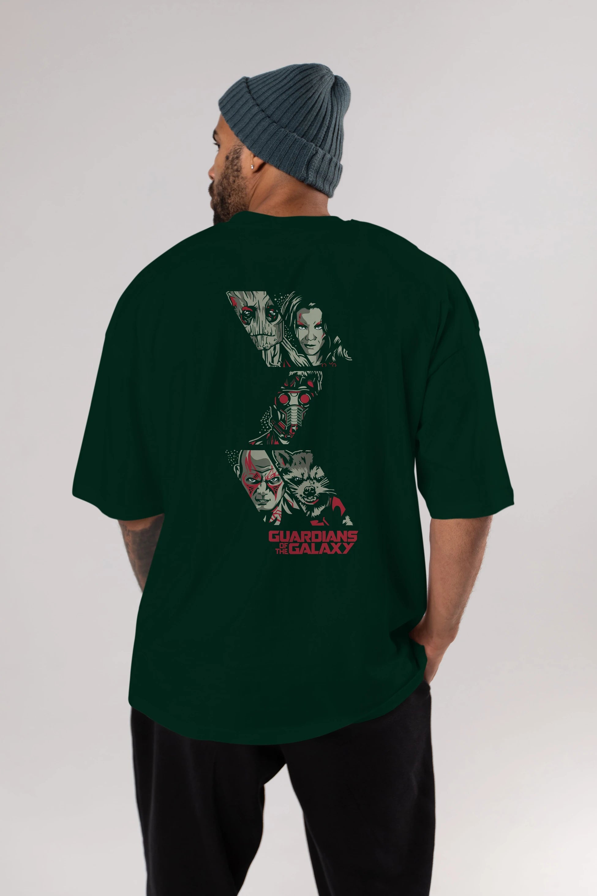 Guardians of The Galaxy (2) Arka Baskılı Oversize t-shirt Erkek Kadın Unisex %100 Pamuk Bisiklet Yaka tişort