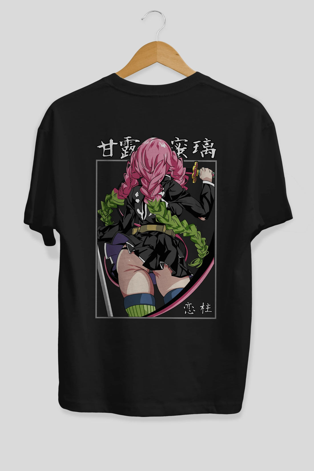 Mitsuri DEMONSLAYER Anime Arka Baskılı Oversize t-shirt Erkek Kadın Unisex