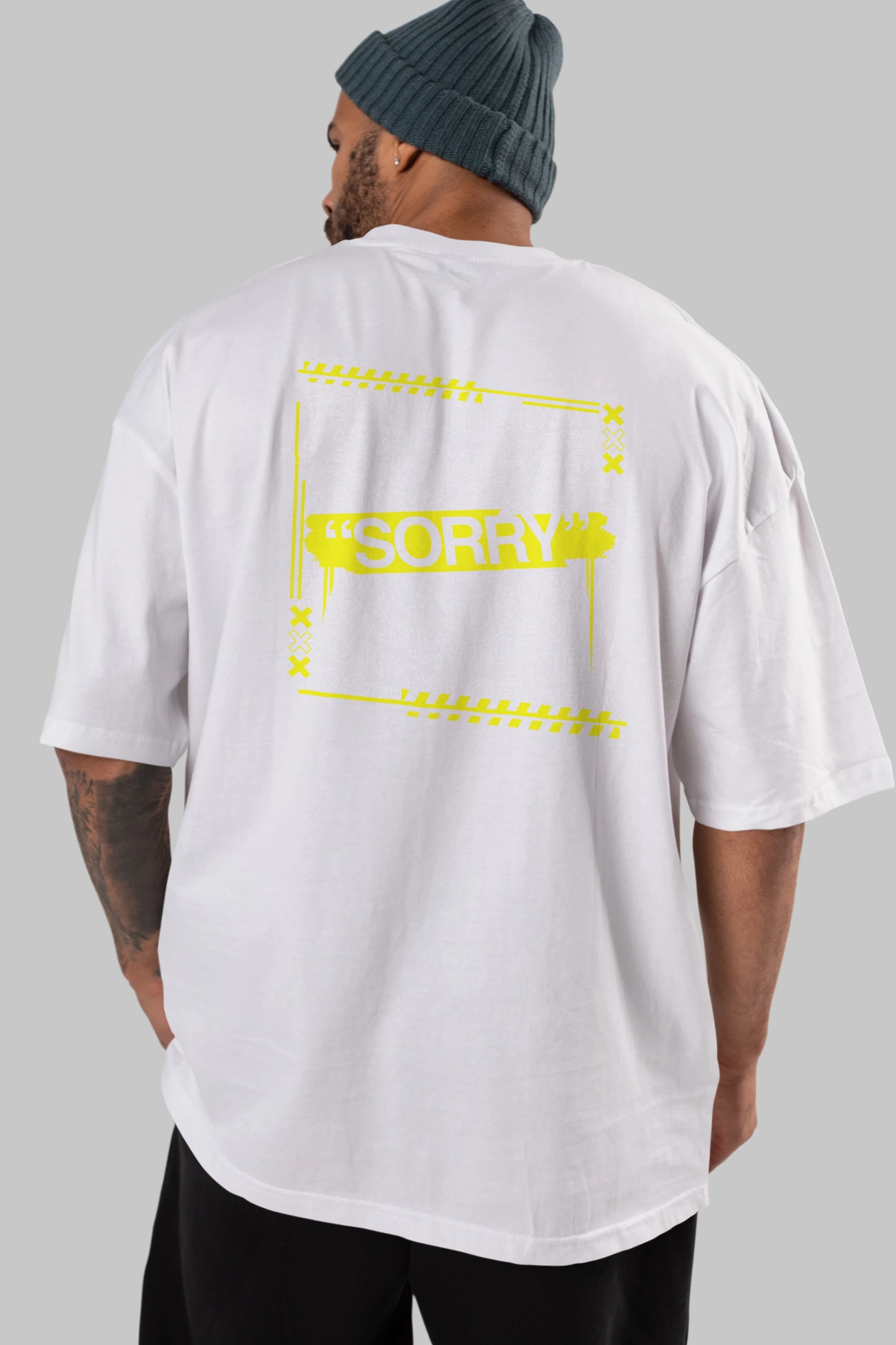 Sorry to Sorry Arka Baskılı Oversize t-shirt Erkek Kadın Unisex