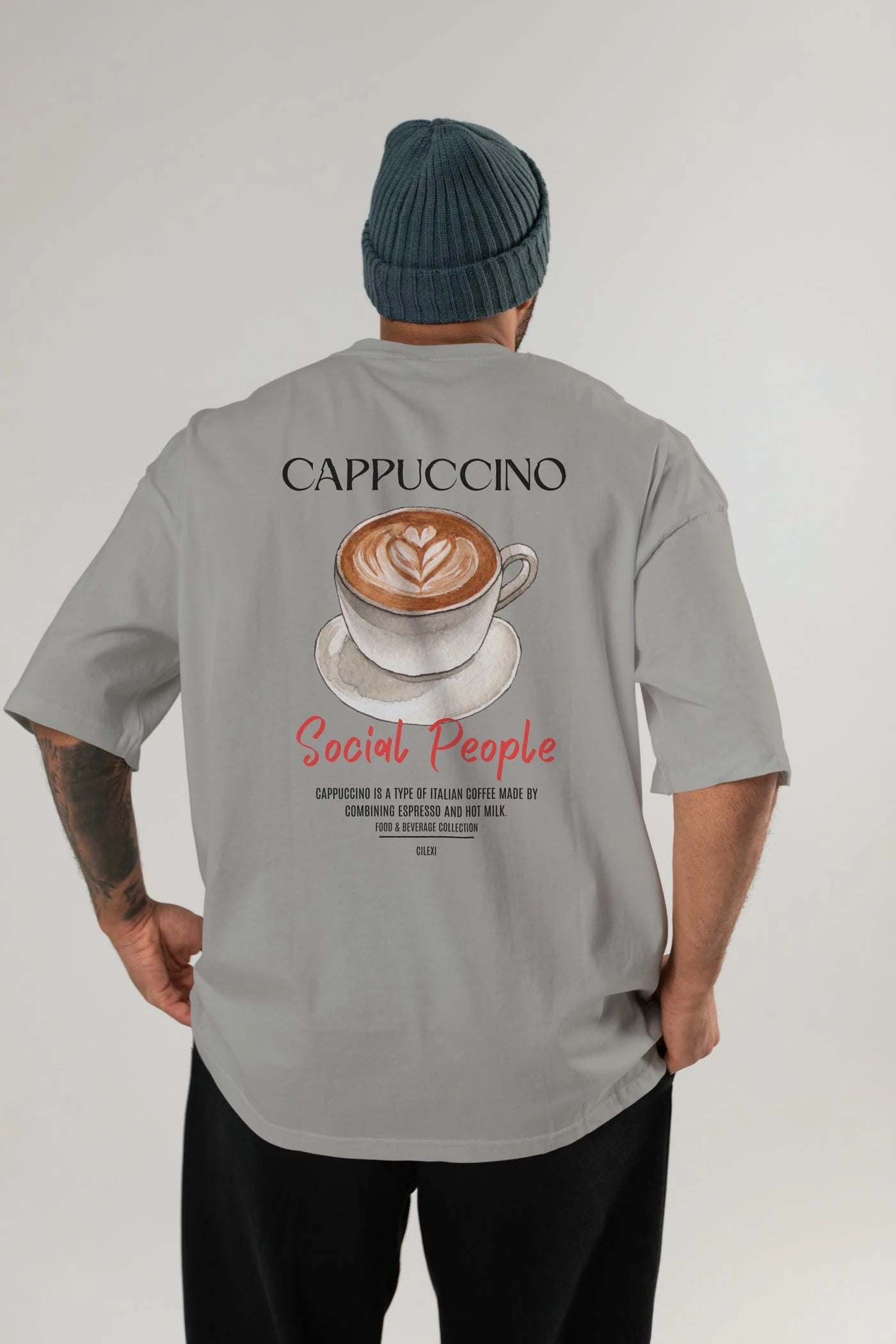 Cappuccino Kokteyl Serisi Baskılı Oversize t-shirt Erkek Kadın Unisex %100 Pamuk Bisiklet Yaka tişort