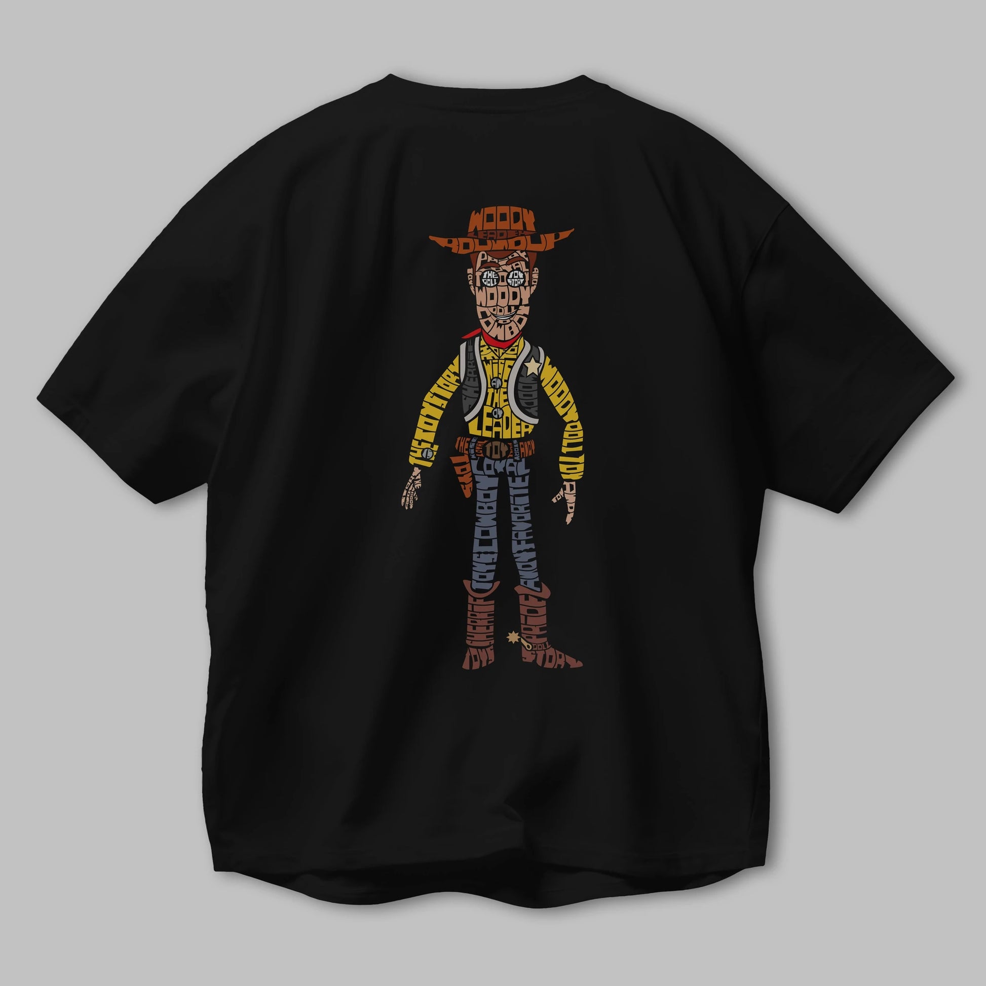 Woody Arka Baskılı Oversize t-shirt %100 pamuk Erkek Kadın Unisex