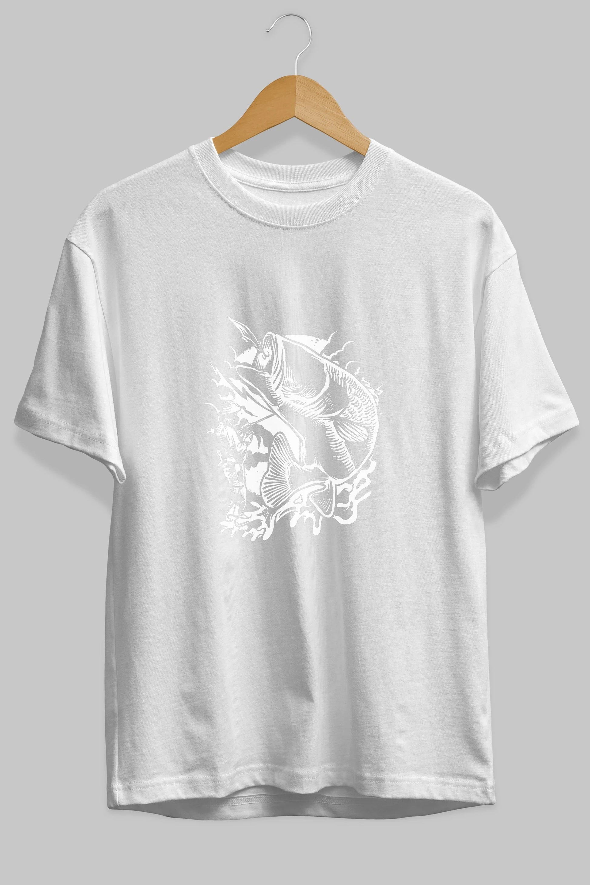 Fisherman Ön Baskılı Oversize t-shirt Erkek Kadın Unisex %100 Pamuk tişort
