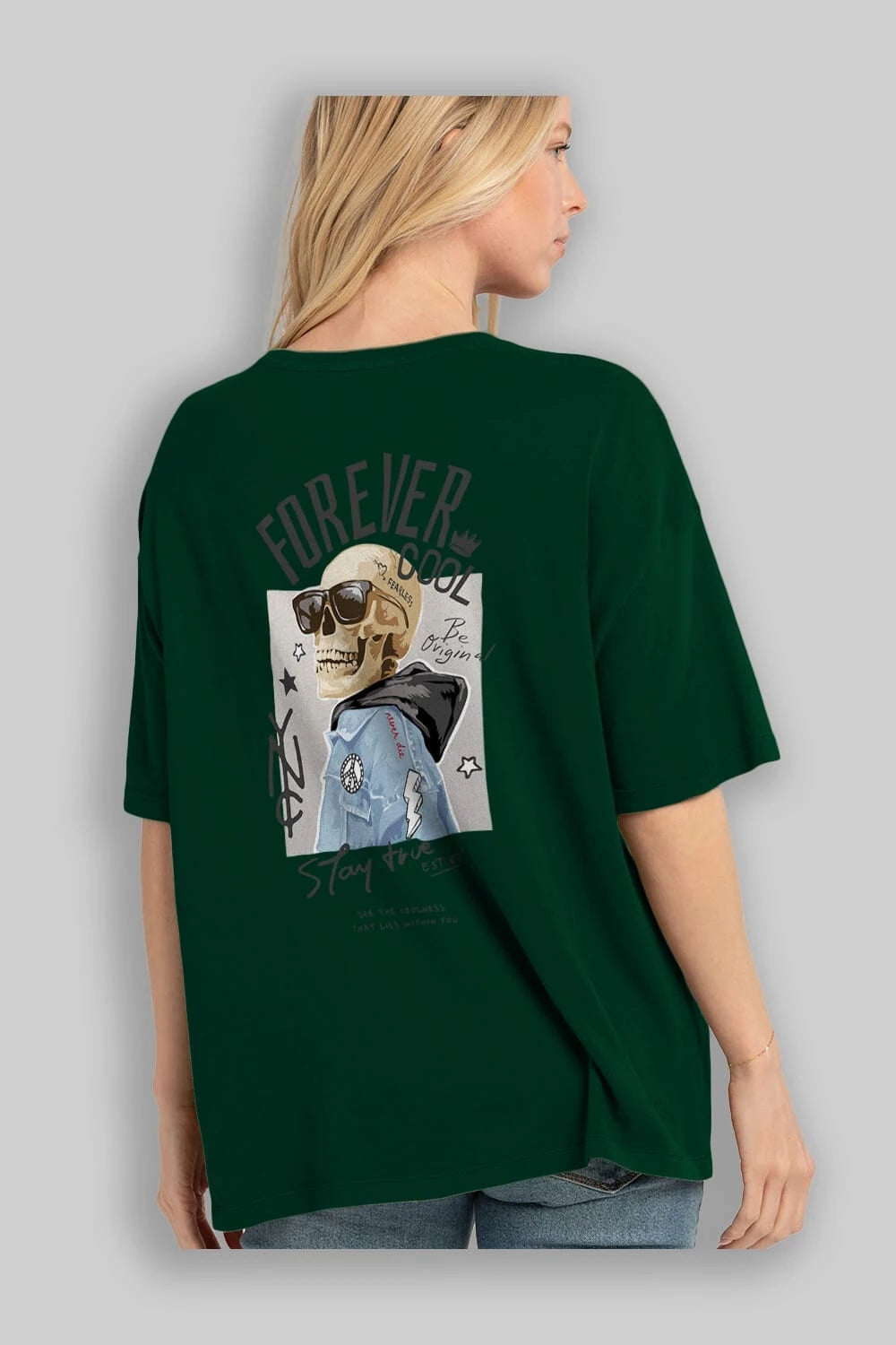 Teddy Bear Forever Cool Arka Baskılı Oversize t-shirt Erkek Kadın Unisex %100 Pamuk
