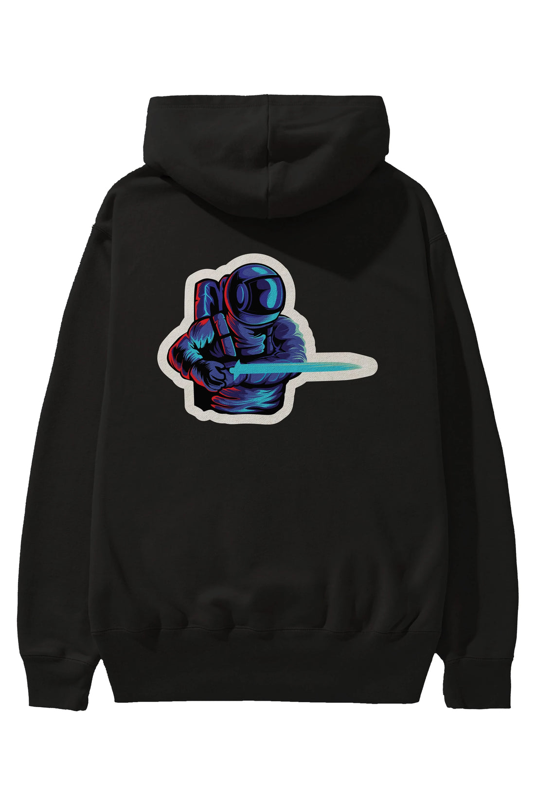 Astro Knight Sticker Arka Baskılı Hoodie Oversize Kapüşonlu Sweatshirt Erkek Kadın Unisex