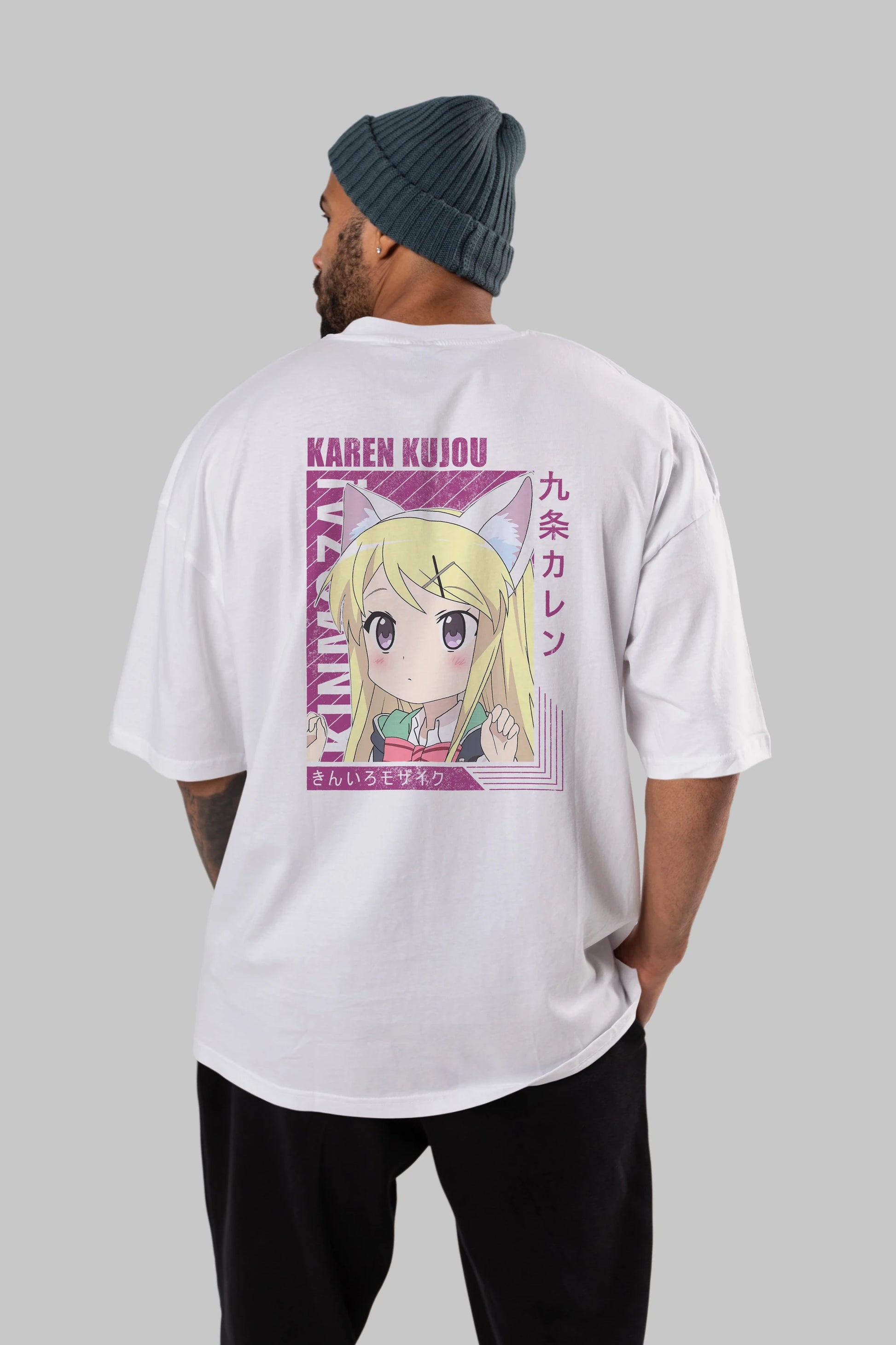 Karen Kujou 4 Anime Arka Baskılı Oversize t-shirt Erkek Kadın Unisex