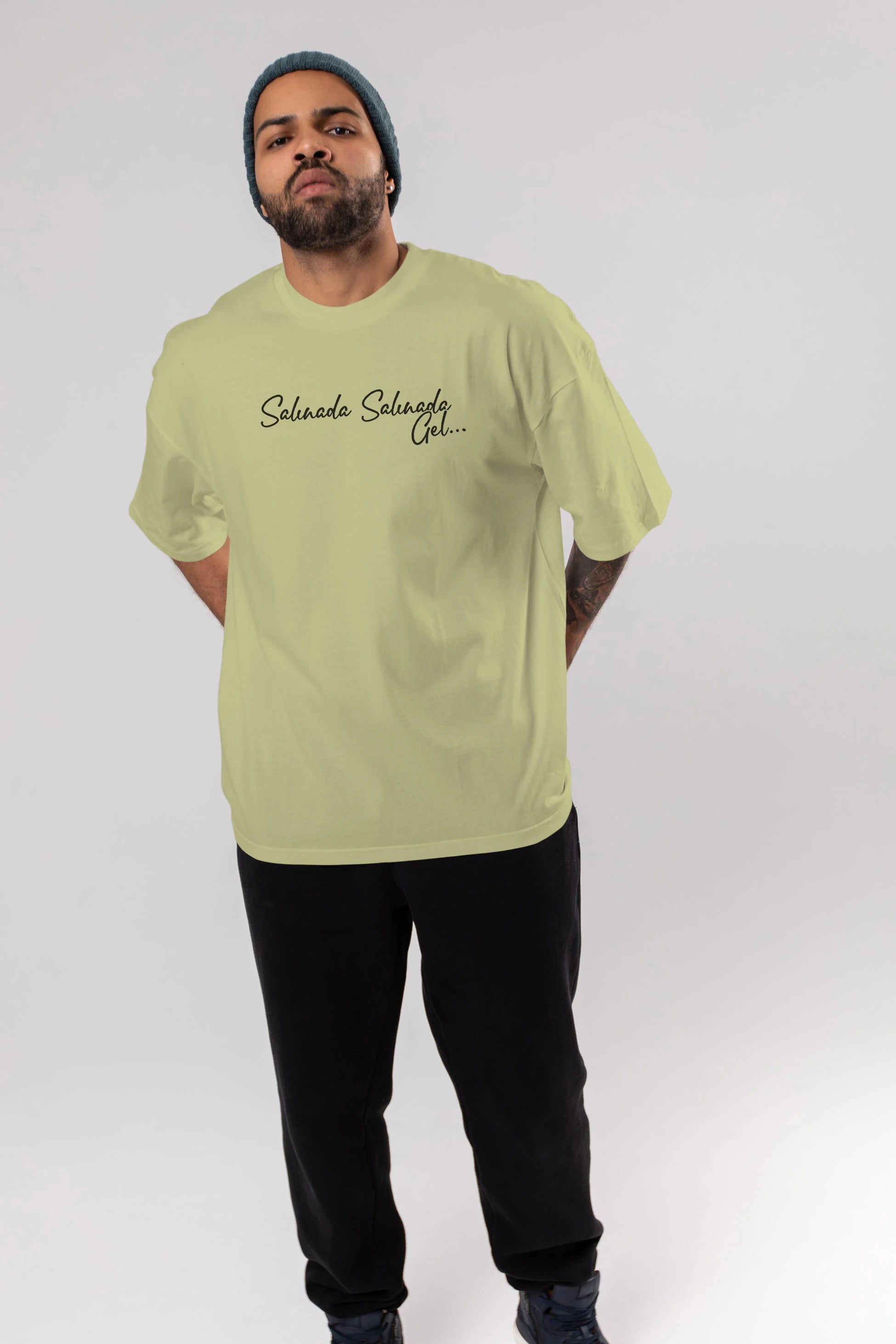 Salınada Salına Gel Ön Baskılı Oversize t-shirt %100 pamuk Erkek Kadın Unisex