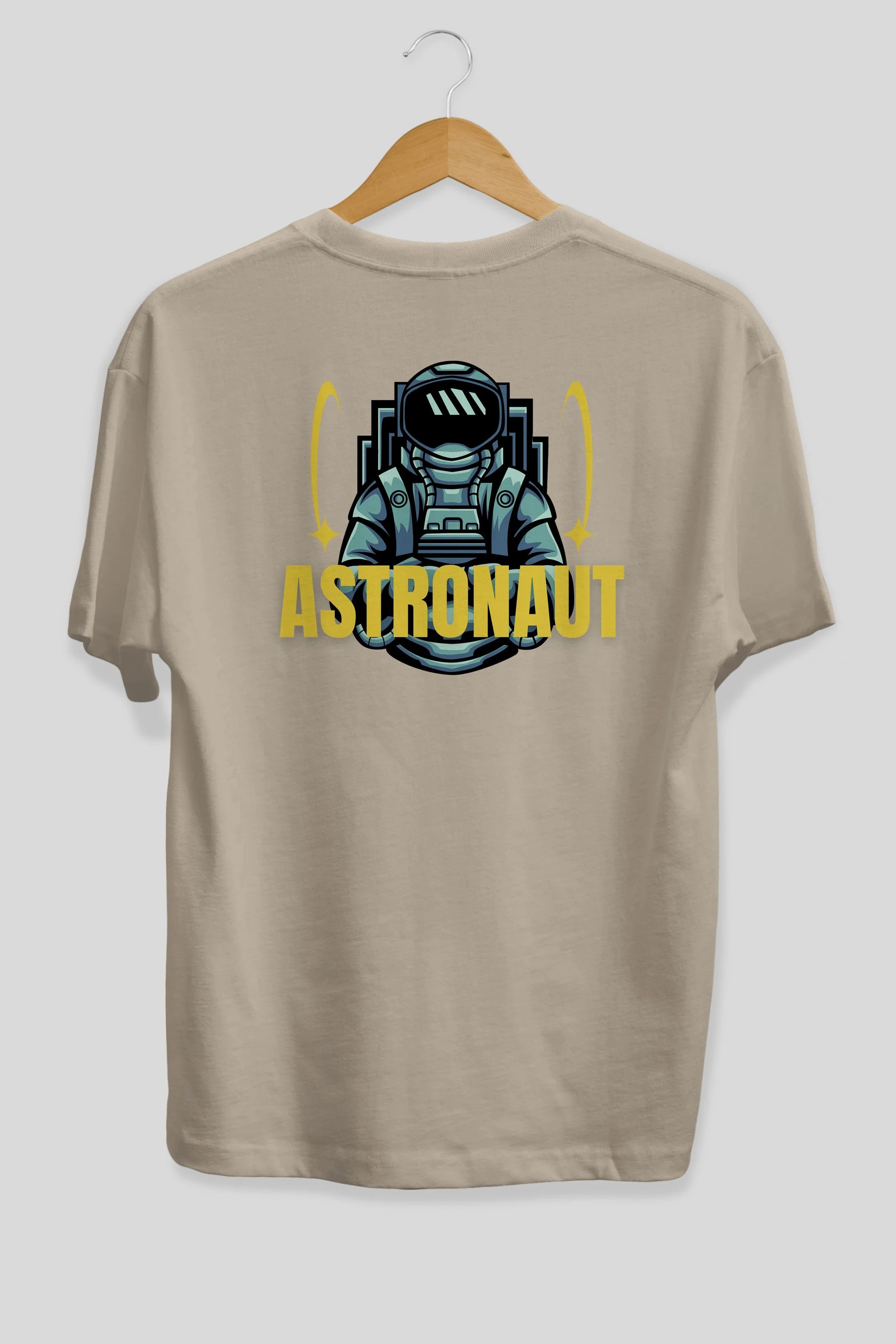 Astronaut Arka Baskılı Oversize t-shirt Erkek Kadın Unisex