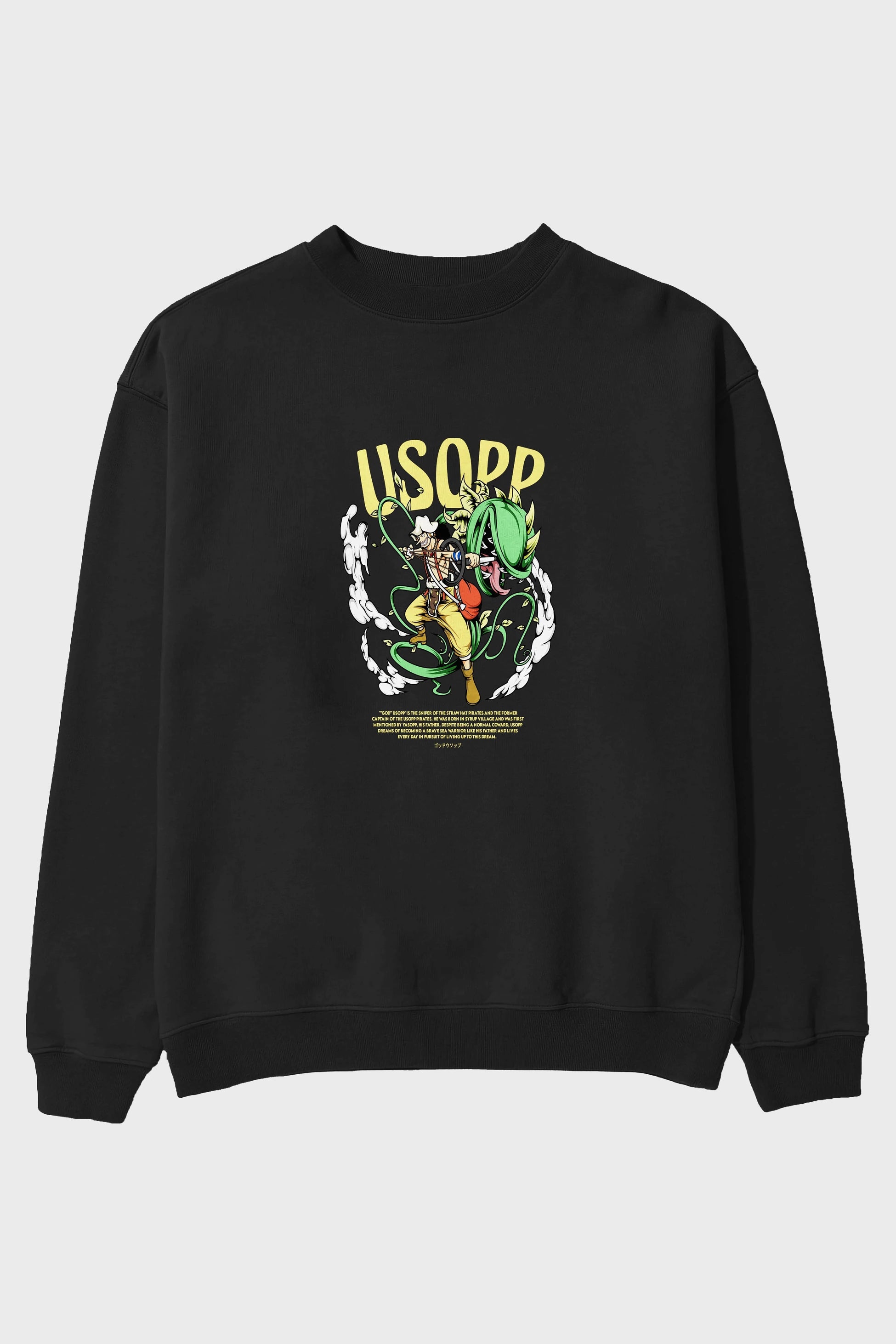 Usopp Anime Ön Baskılı Oversize Sweatshirt Erkek Kadın Unisex