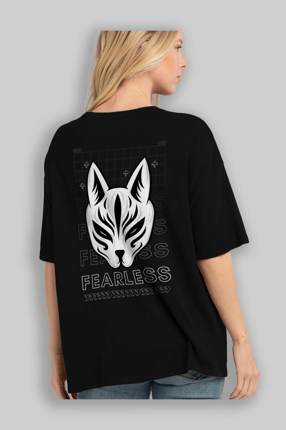 Fearless Yazılı Arka Baskılı Oversize t-shirt Erkek Kadın Unisex