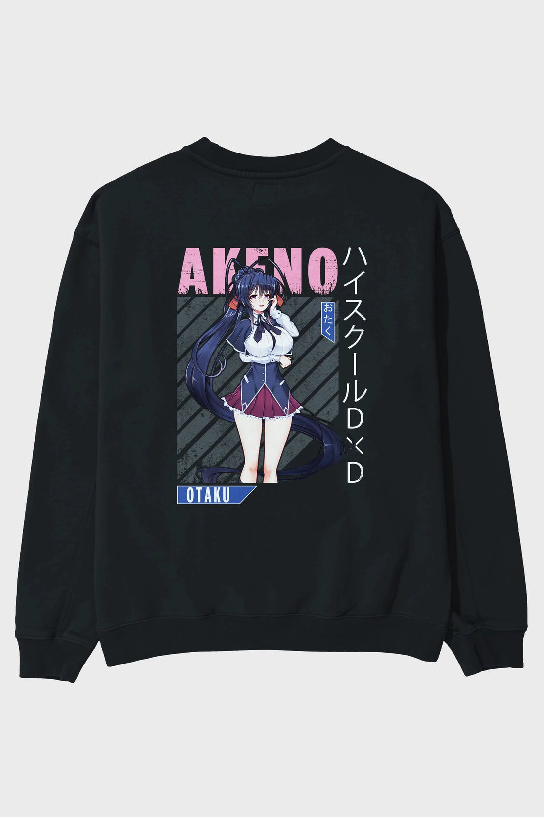 Akeno Himejima 4 Anime Arka Baskılı Oversize Sweatshirt Erkek Kadın Unisex