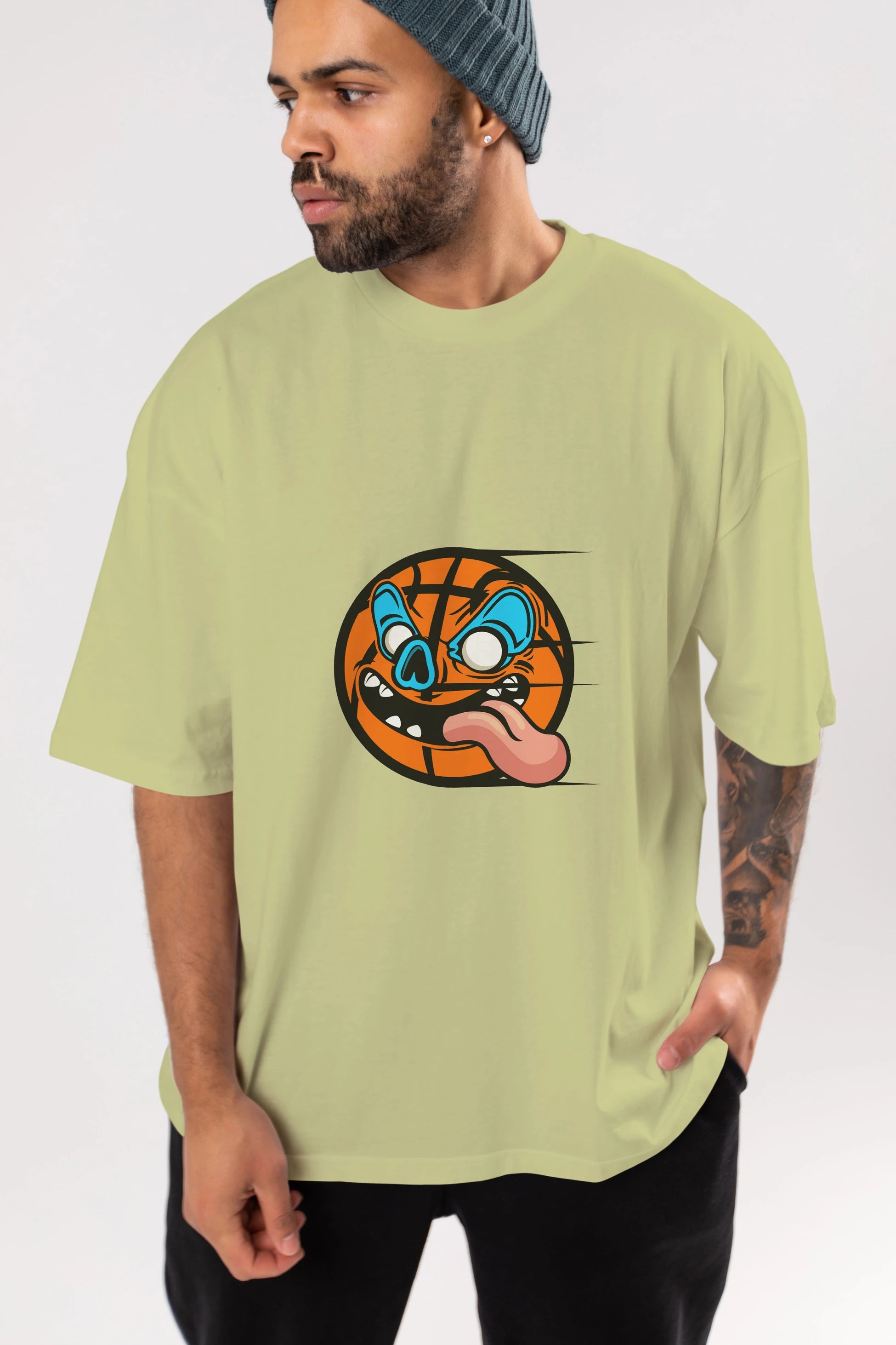 Basketball Ön Baskılı Oversize t-shirt Erkek Kadın Unisex %100 Pamuk tişort
