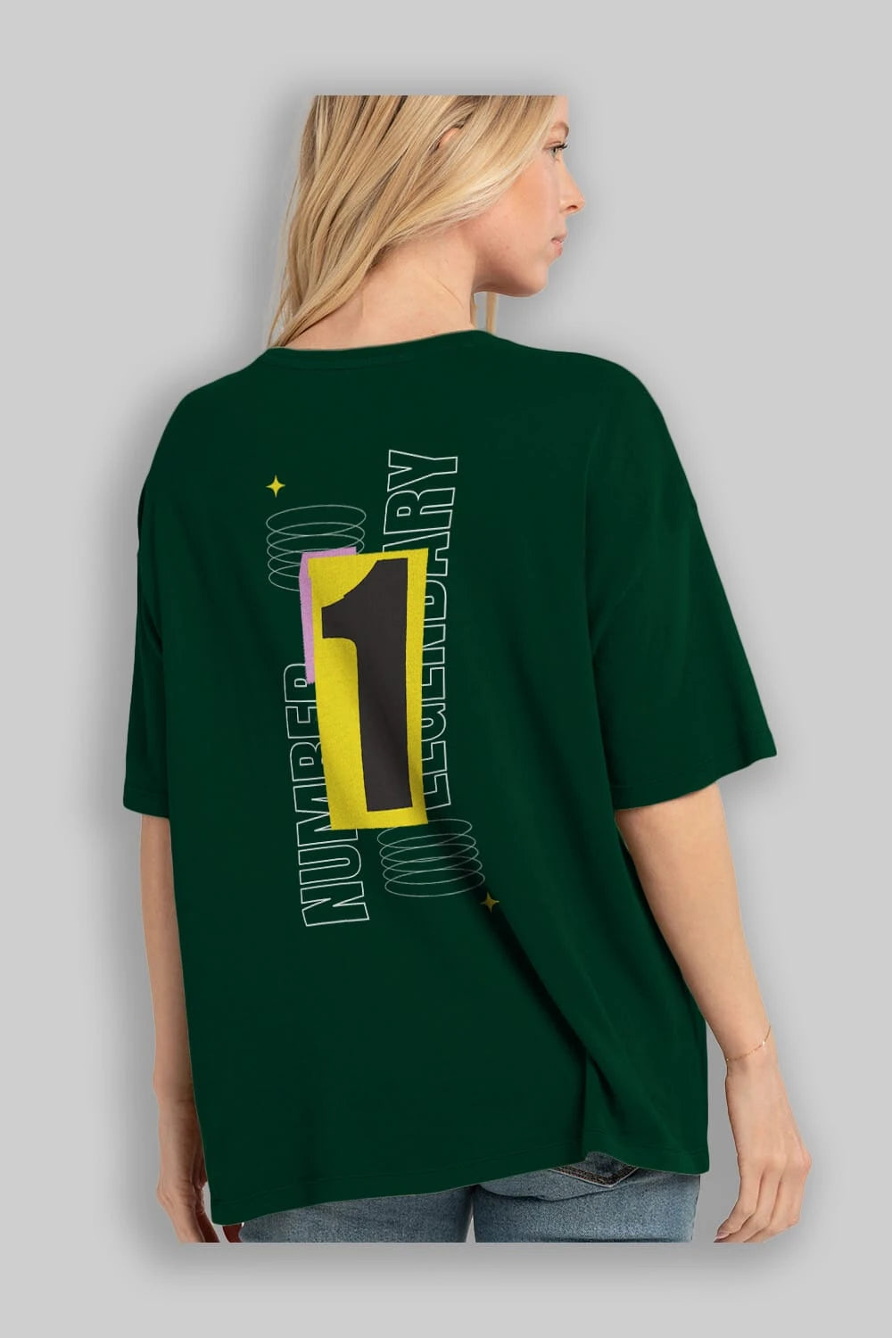 Number 1 Yazılı Arka Baskılı Oversize t-shirt Erkek Kadın Unisex