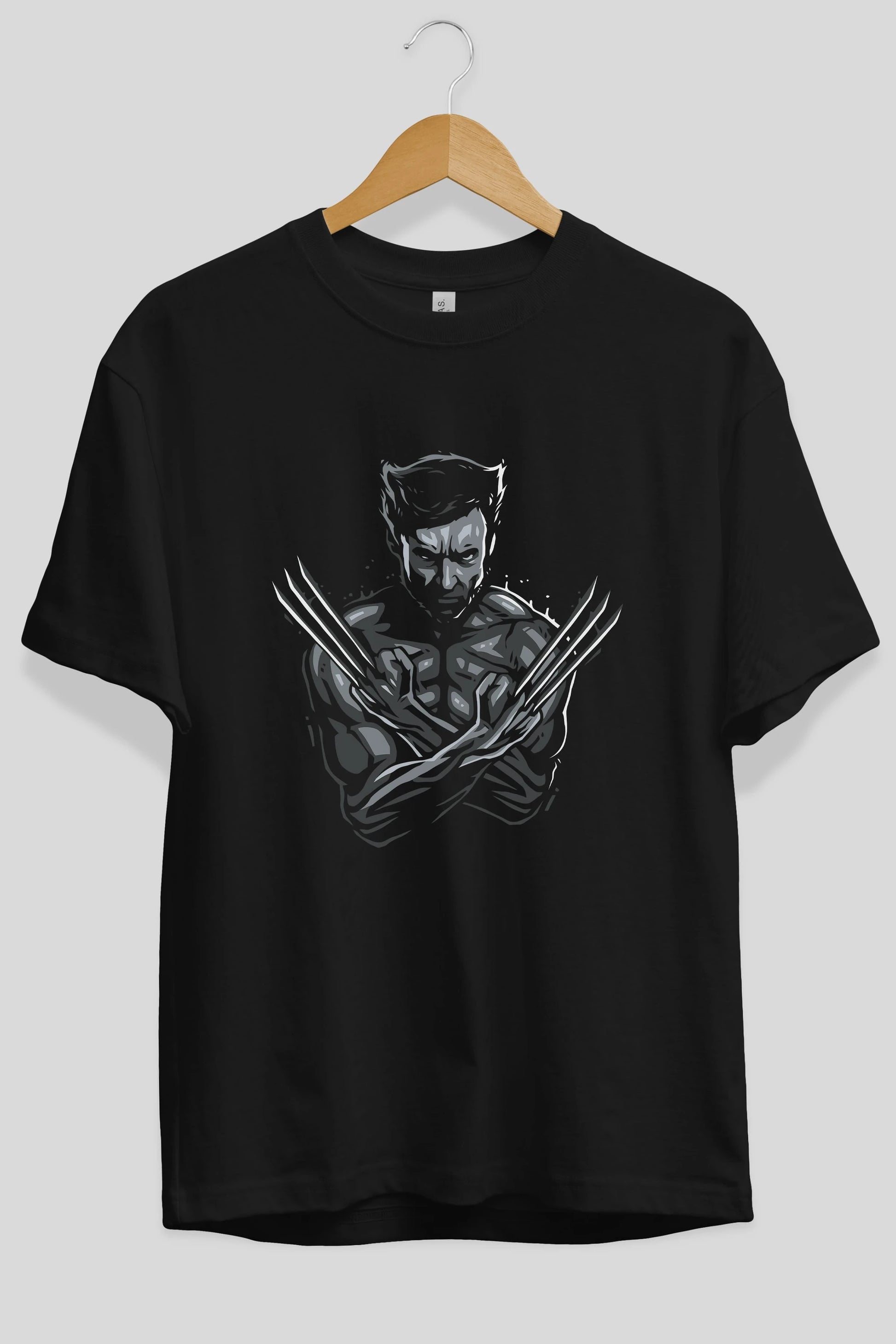 Wolverine Ön Baskılı Oversize t-shirt Erkek Kadın Unisex %100 Pamuk Bisiklet Yaka tişort