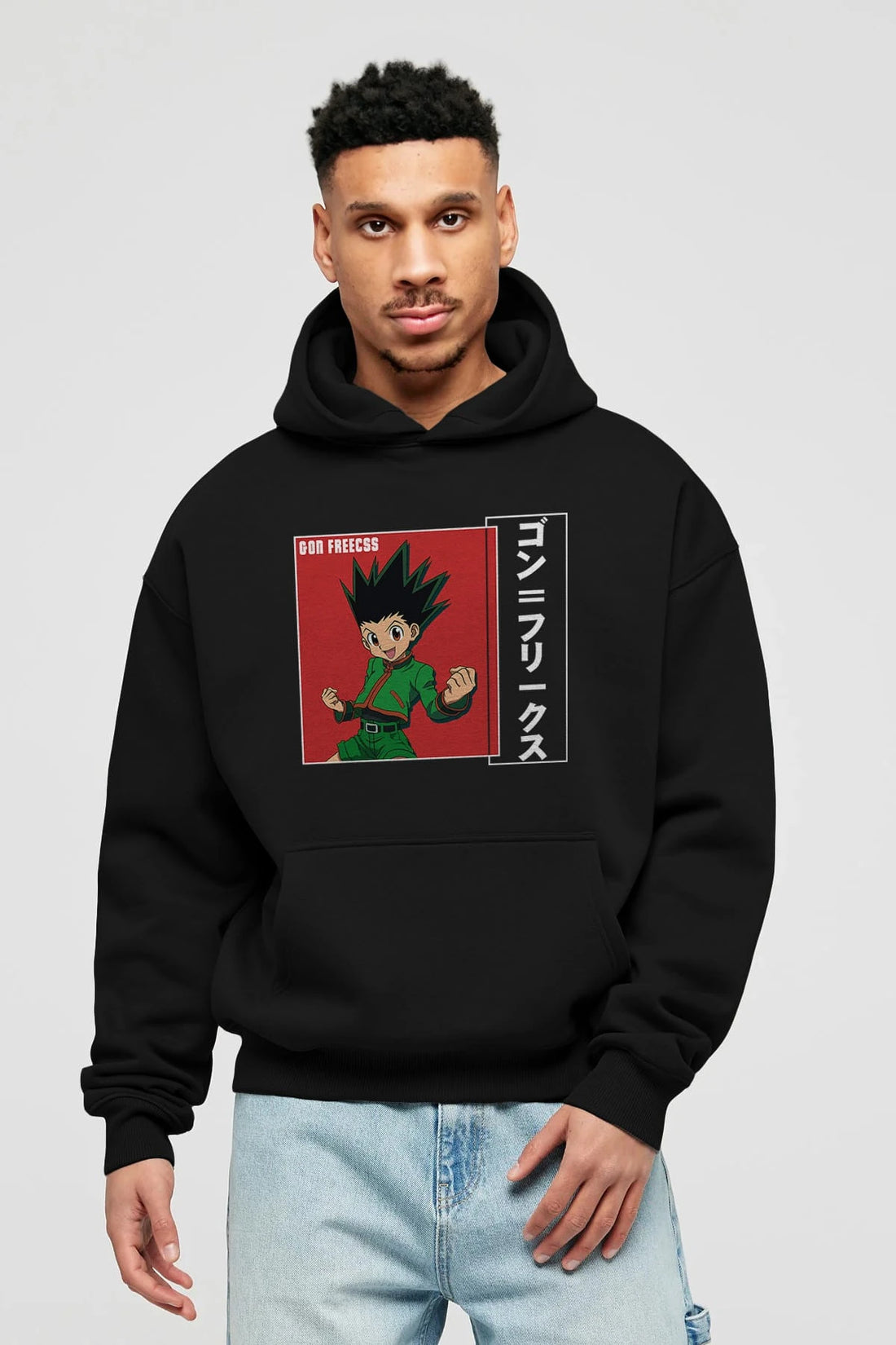 Gon Freecss HUNTER X HUNTER 5 Anime Ön Baskılı Hoodie Oversize Kapüşonlu Sweatshirt Erkek Kadın Unisex
