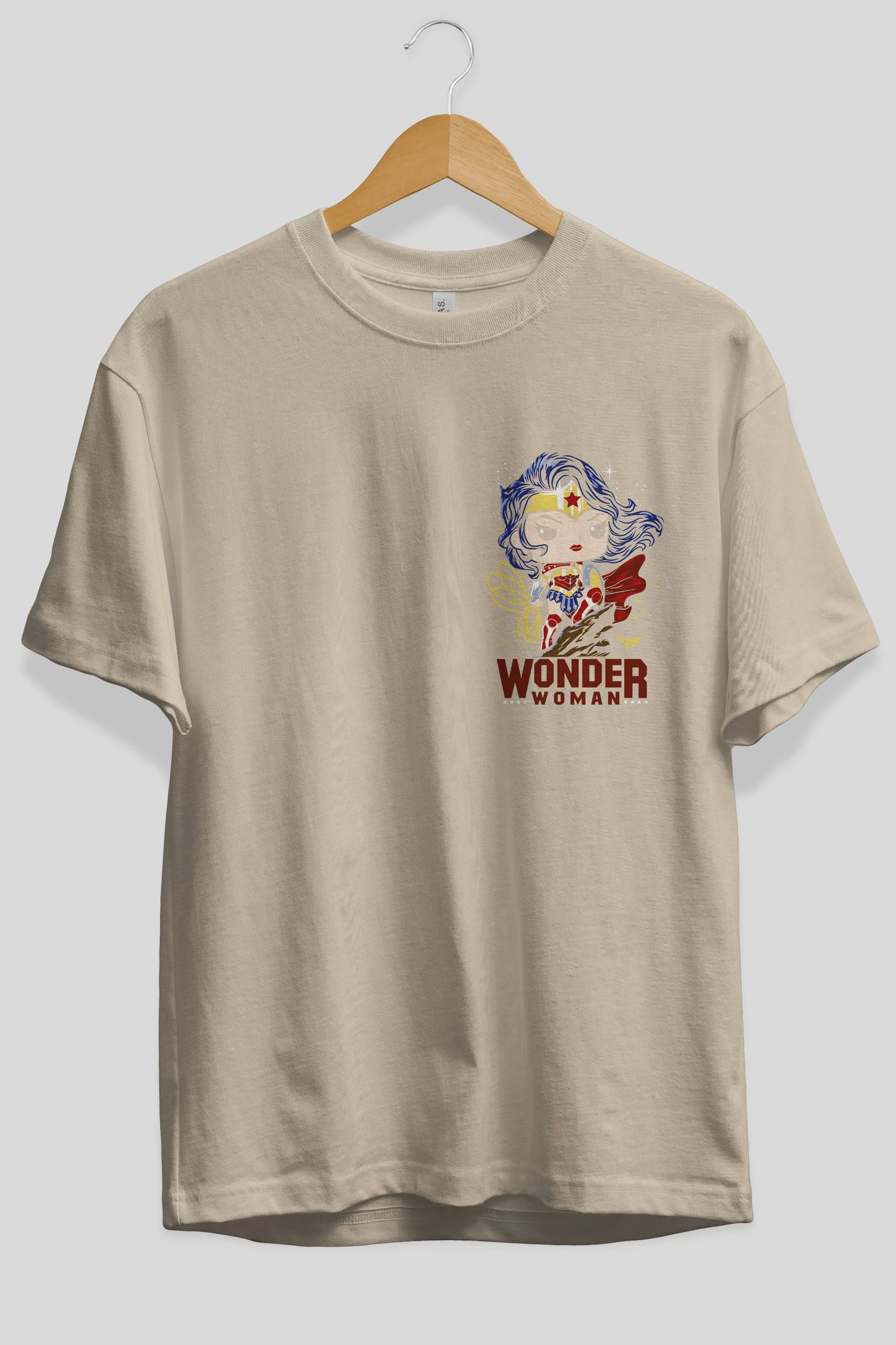 Wonder Woman (2) Ön Sol Baskılı Oversize t-shirt Erkek Kadın Unisex %100 Pamuk Bisiklet Yaka tişort
