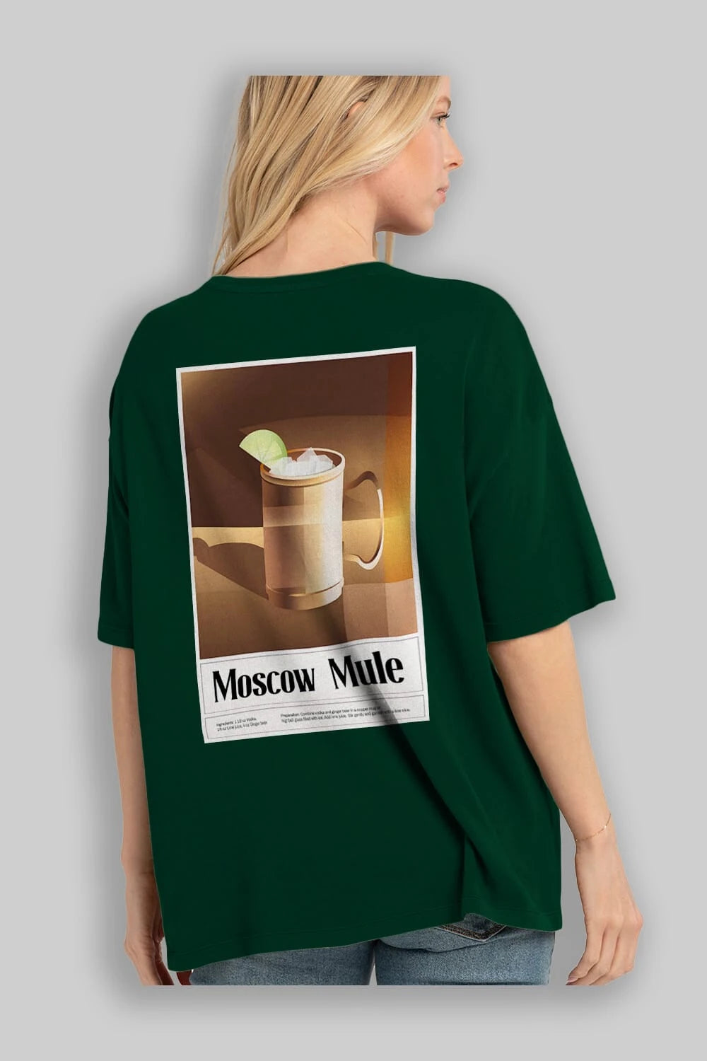 Moscow Mule 3 Arka Baskılı Oversize t-shirt Erkek Kadın Unisex %100 Pamuk Bisiklet Yaka tişort