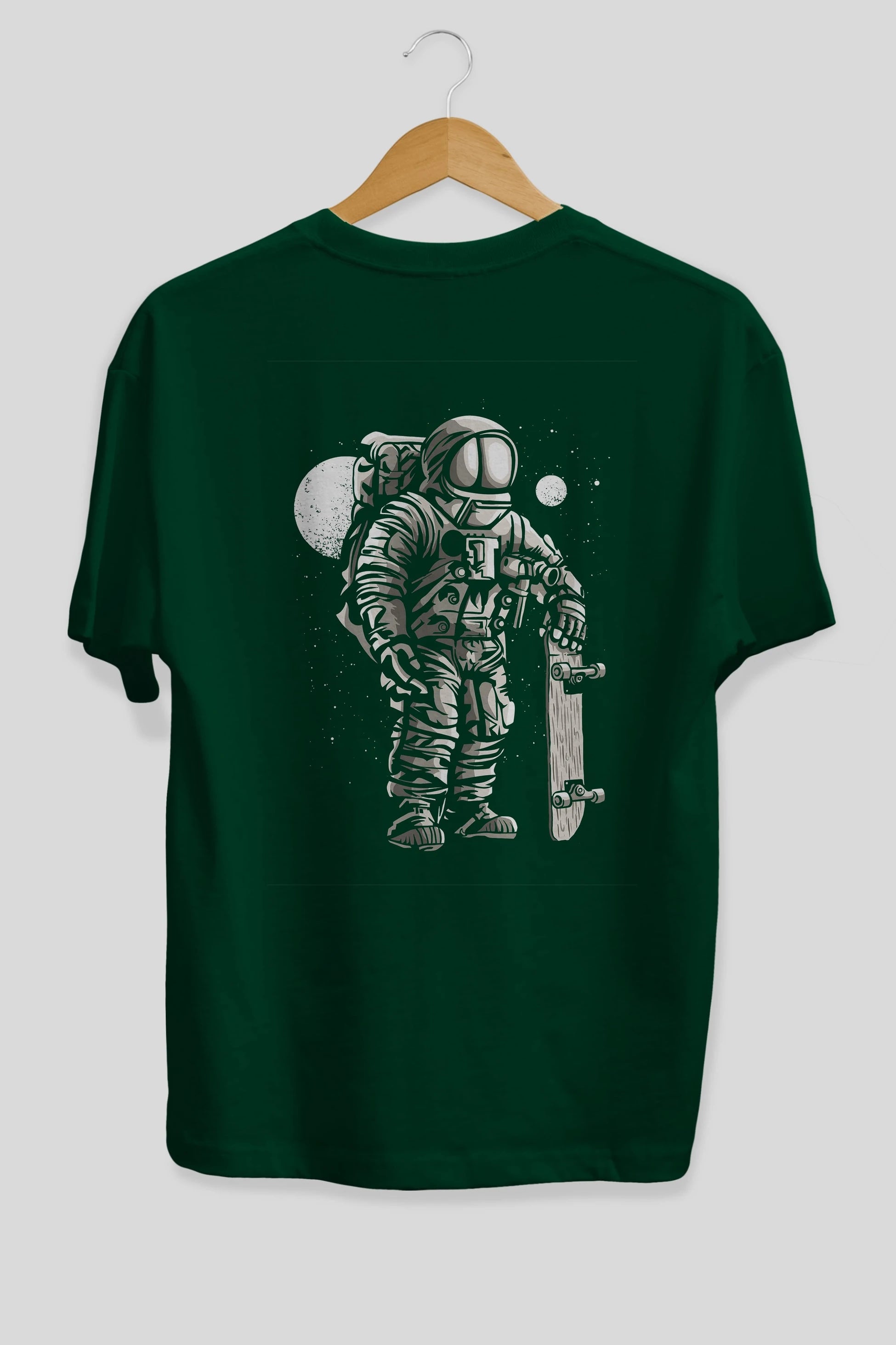 Astronaut Skater Arka Baskılı Oversize t-shirt Erkek Kadın Unisex %100 Pamuk