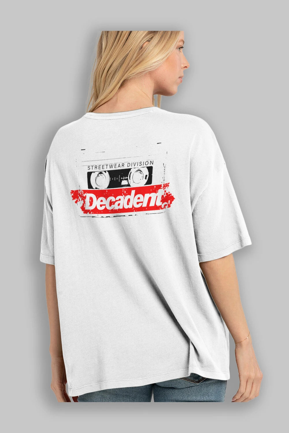 Decadent Arka Baskılı Oversize t-shirt Erkek Kadın Unisex