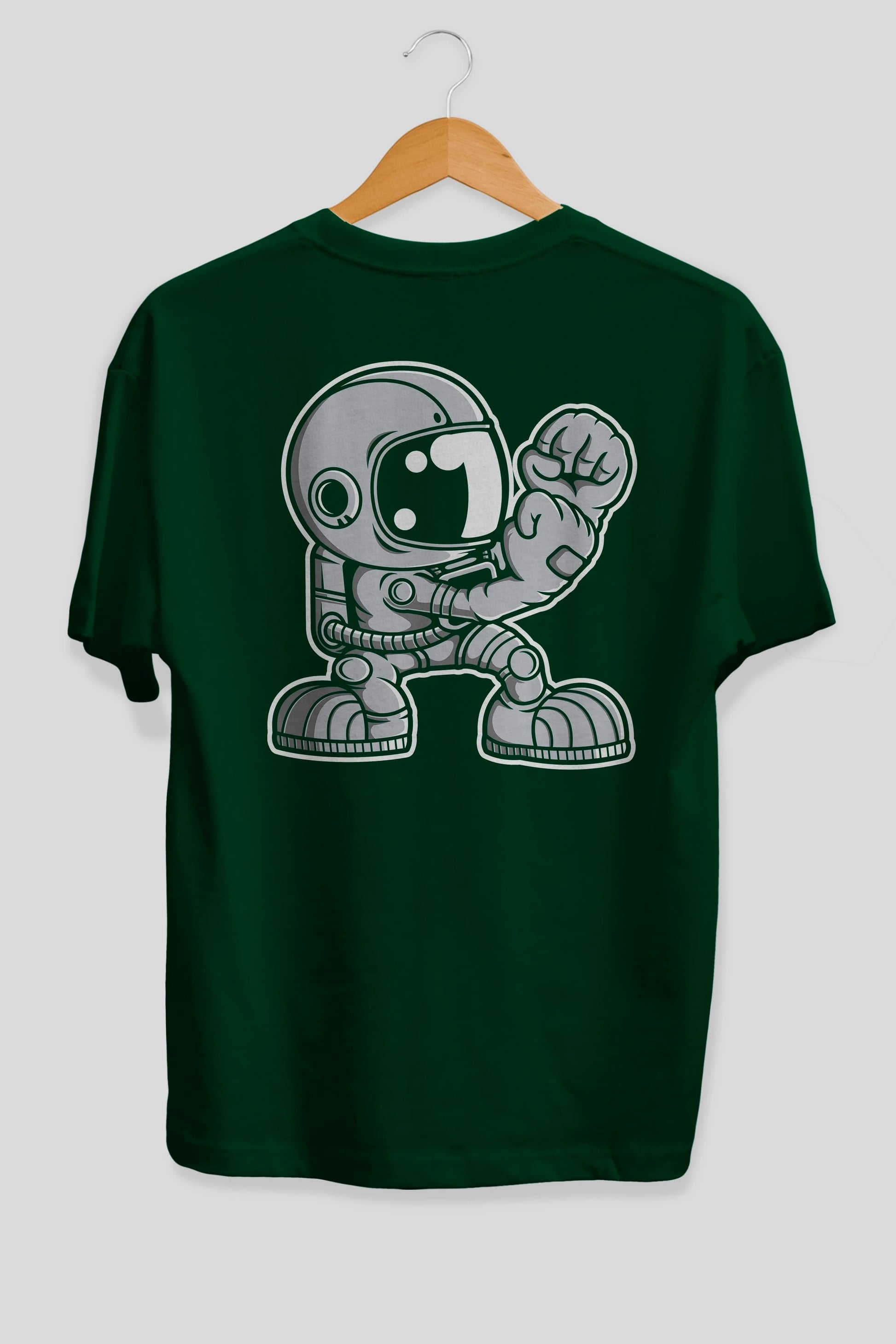 Astronaut Fighting Irish Arka Baskılı Oversize t-shirt Erkek Kadın Unisex