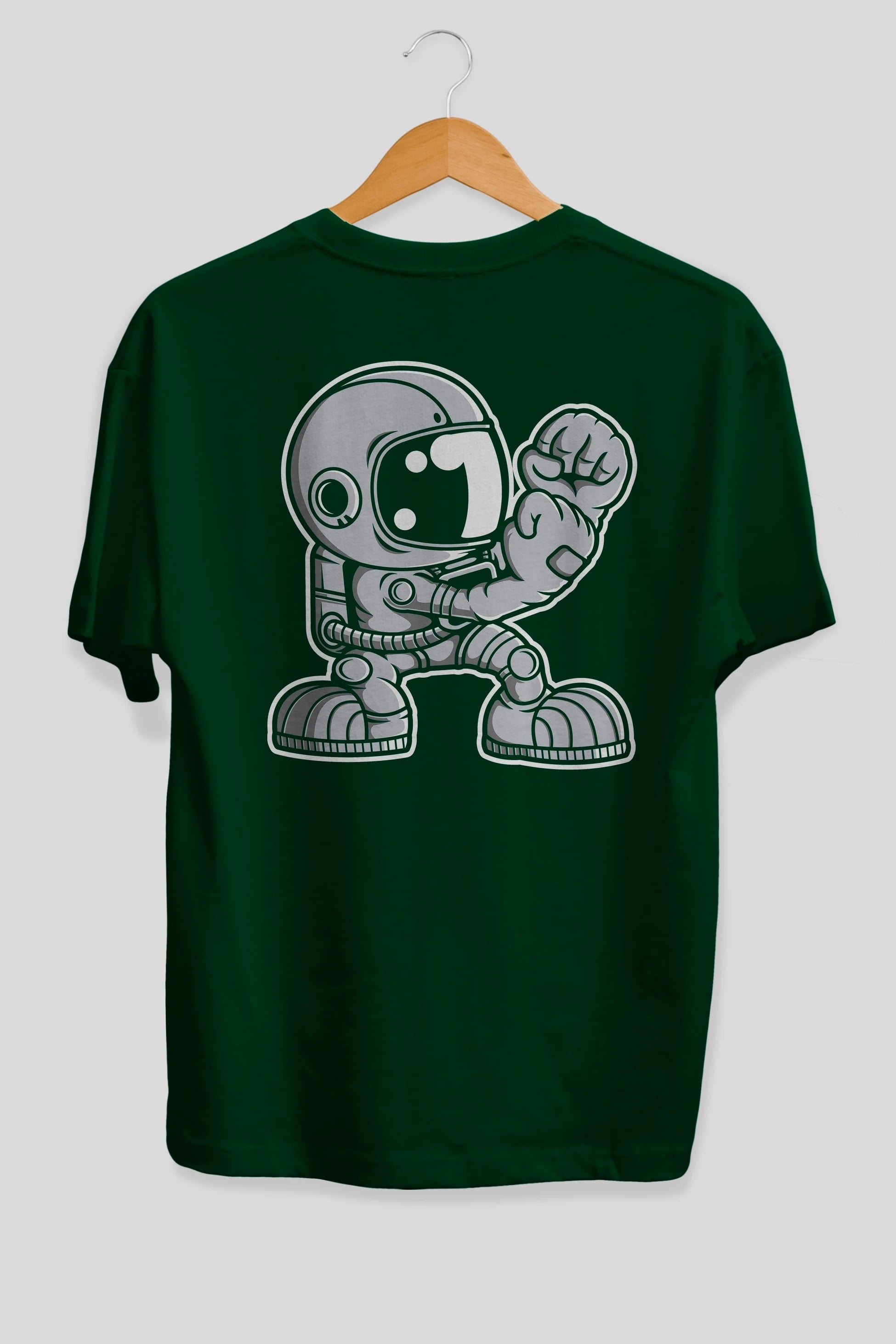 Astronaut Fighting Irish Arka Baskılı Oversize t-shirt Erkek Kadın Unisex