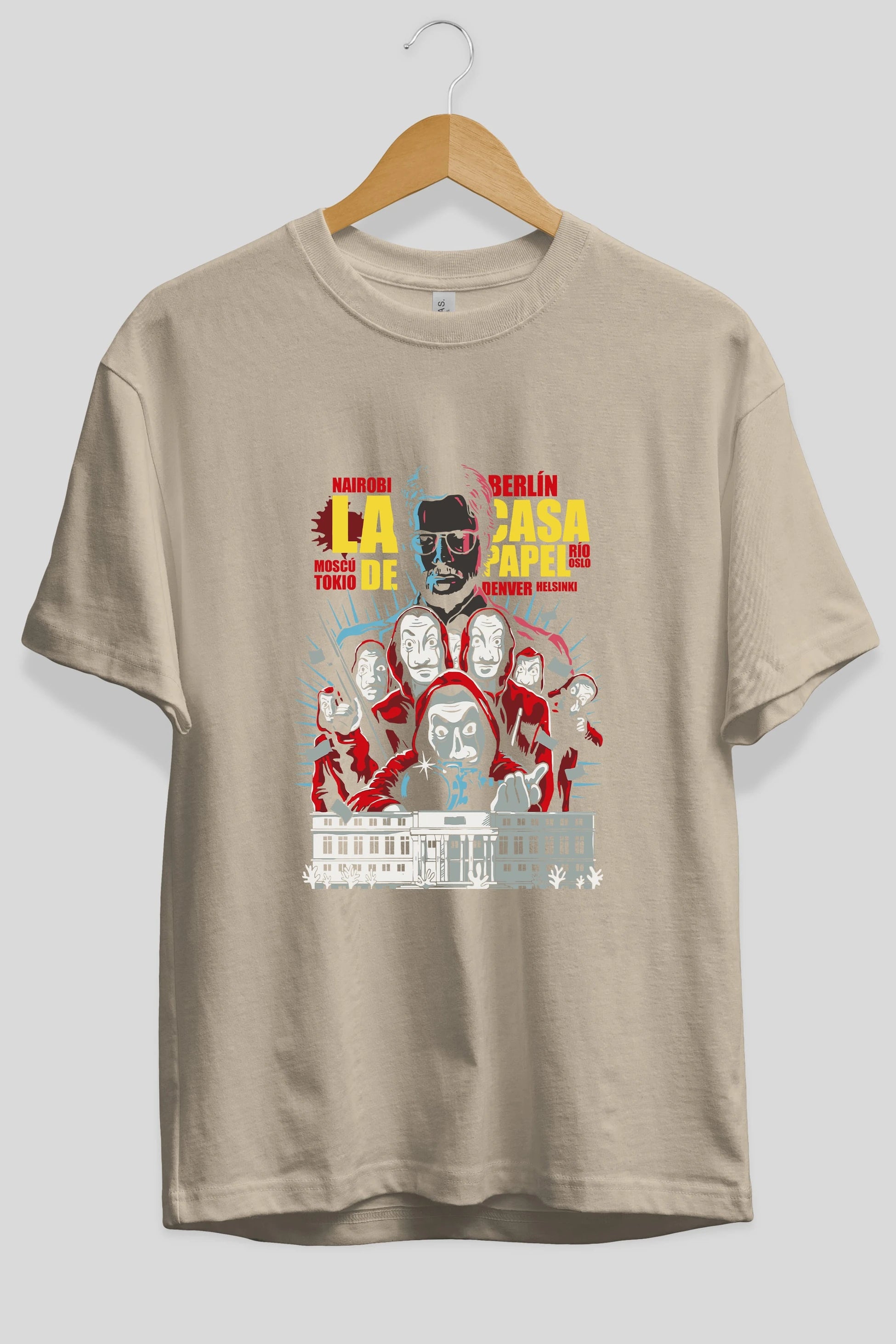 La Casa De Papel (6) Ön Baskılı Oversize t-shirt Erkek Kadın Unisex %100 Pamuk Bisiklet Yaka tişort