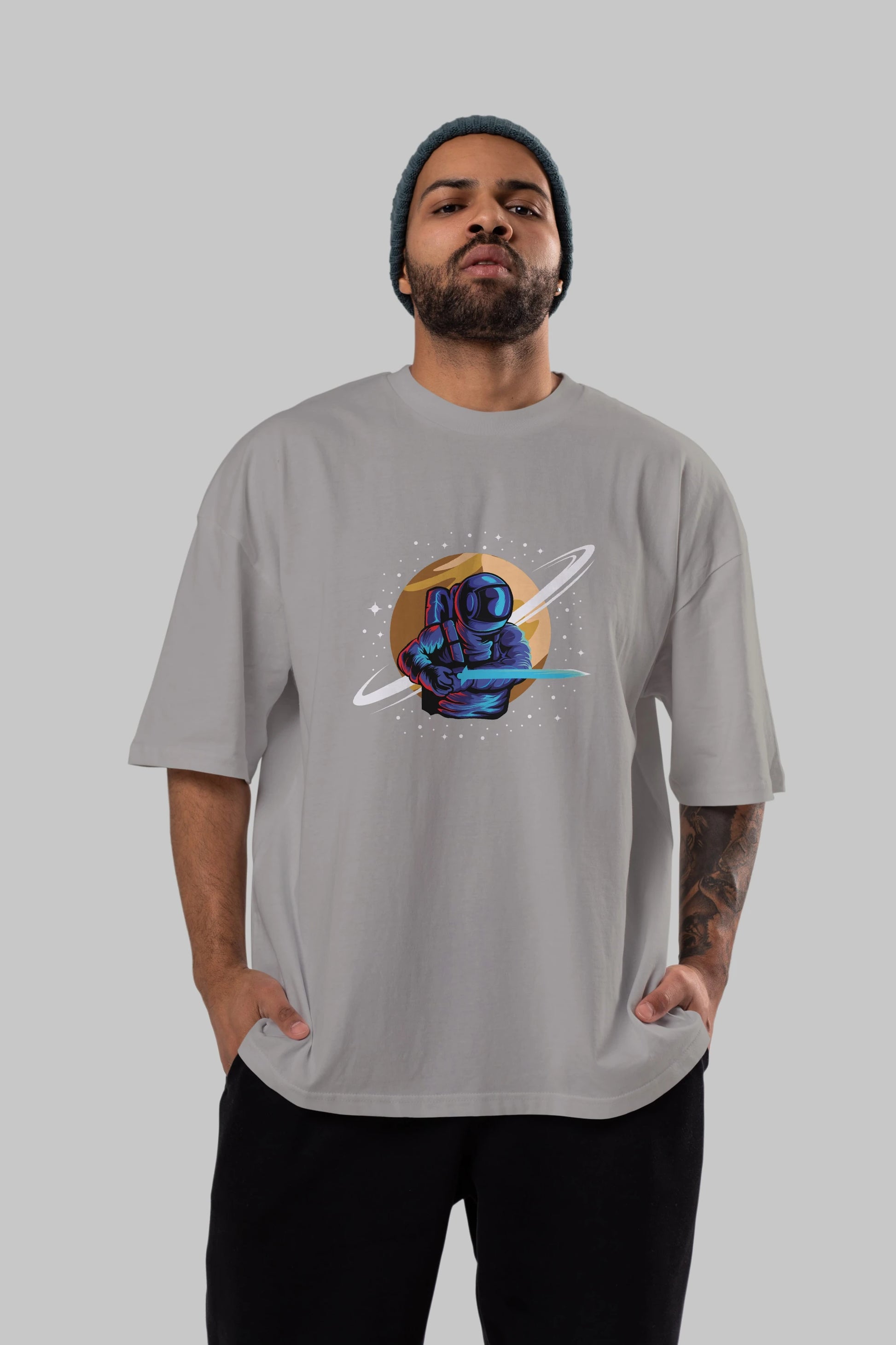 Astro Knight Ön Baskılı Oversize t-shirt Erkek Kadın Unisex