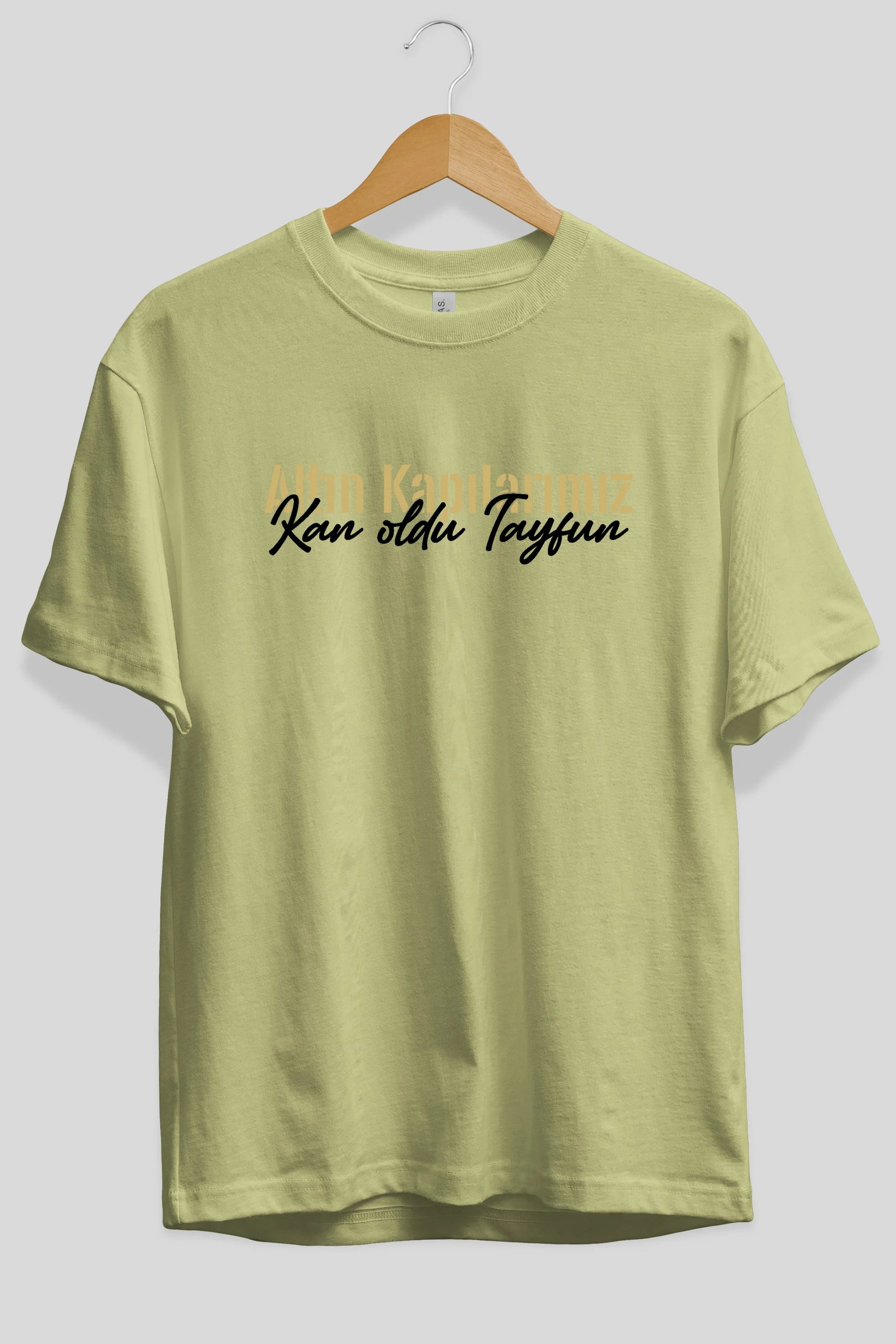 Altın Kapılarımız Kan Oldu Ön Baskılı Oversize t-shirt %100 pamuk Erkek Kadın Unisex