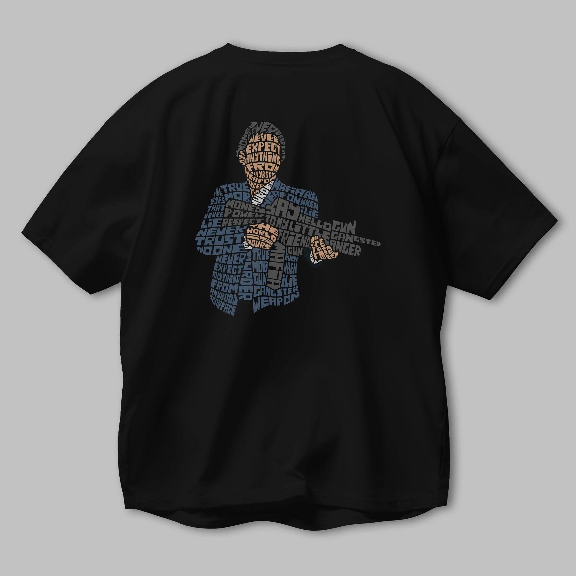 Mafia Arka Baskılı Oversize t-shirt %100 pamuk Erkek Kadın Unisex