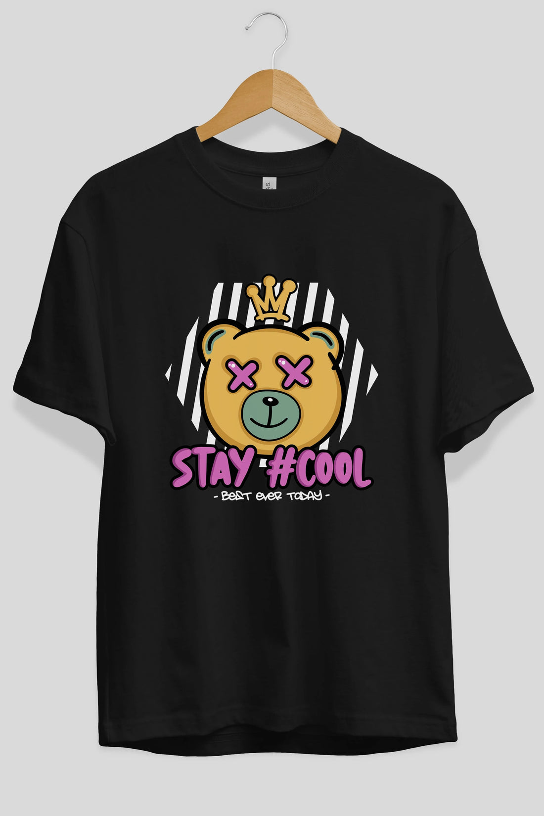 Stay Cool Bear Ön Baskılı Oversize t-shirt Erkek Kadın Unisex