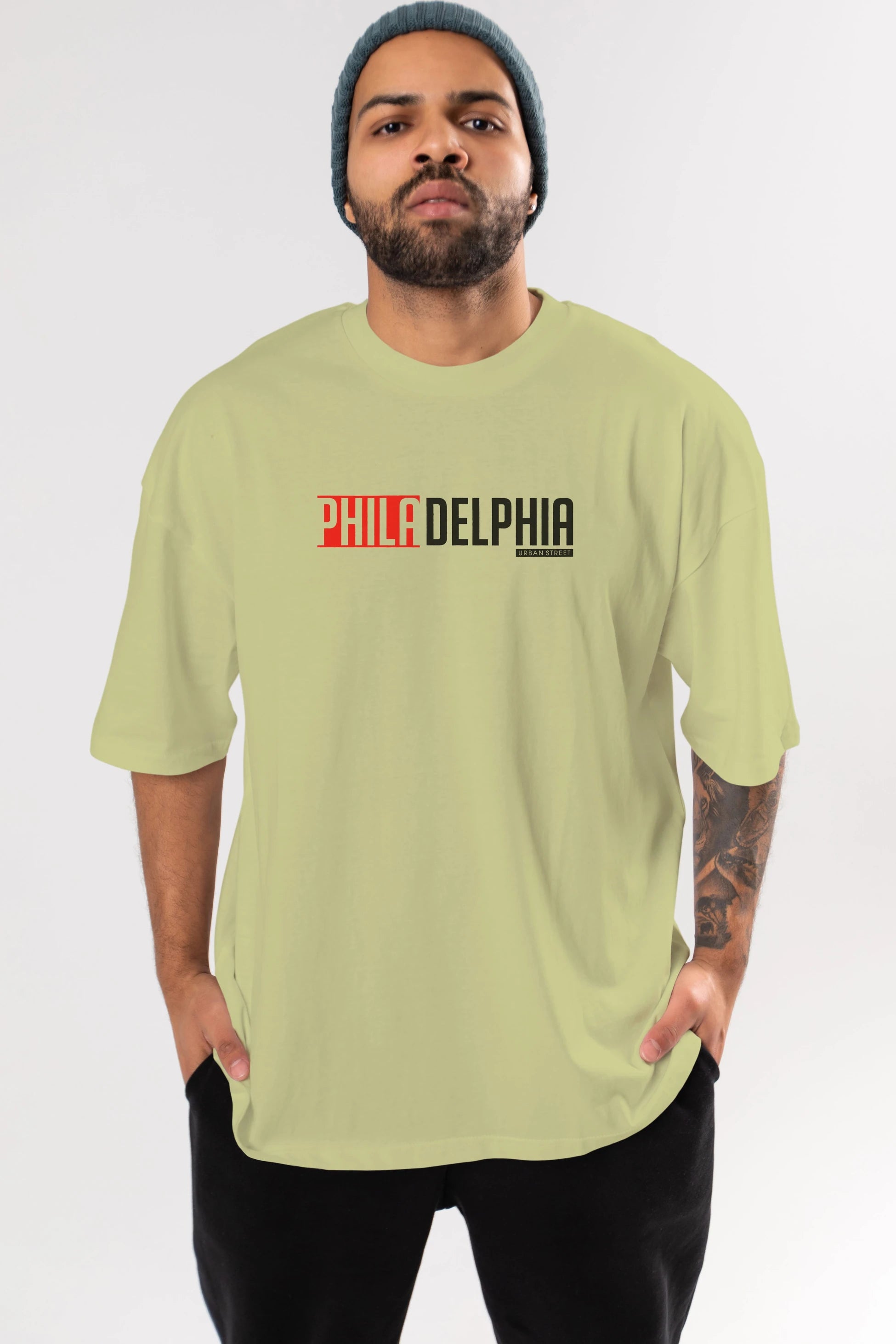 Philadelphia Ön Baskılı Oversize t-shirt Erkek Kadın Unisex